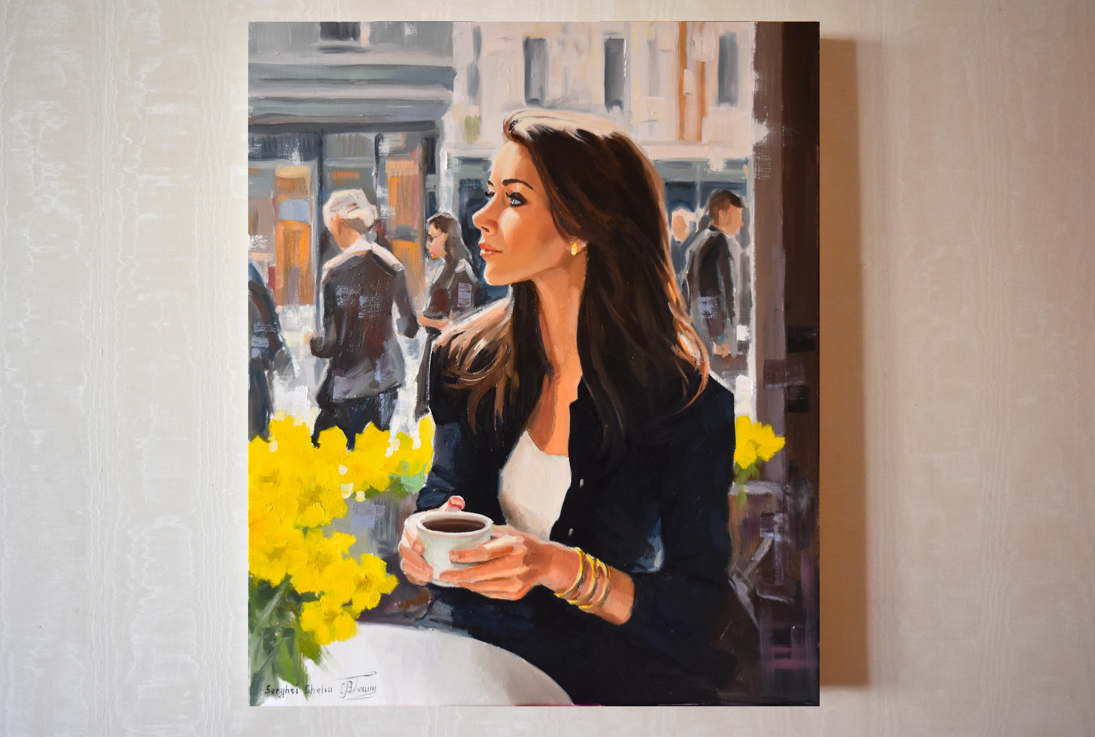Una taza de café para empezar bien III - Painting Realista de Serghei Ghetiu