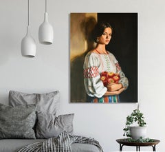A portrait with apples