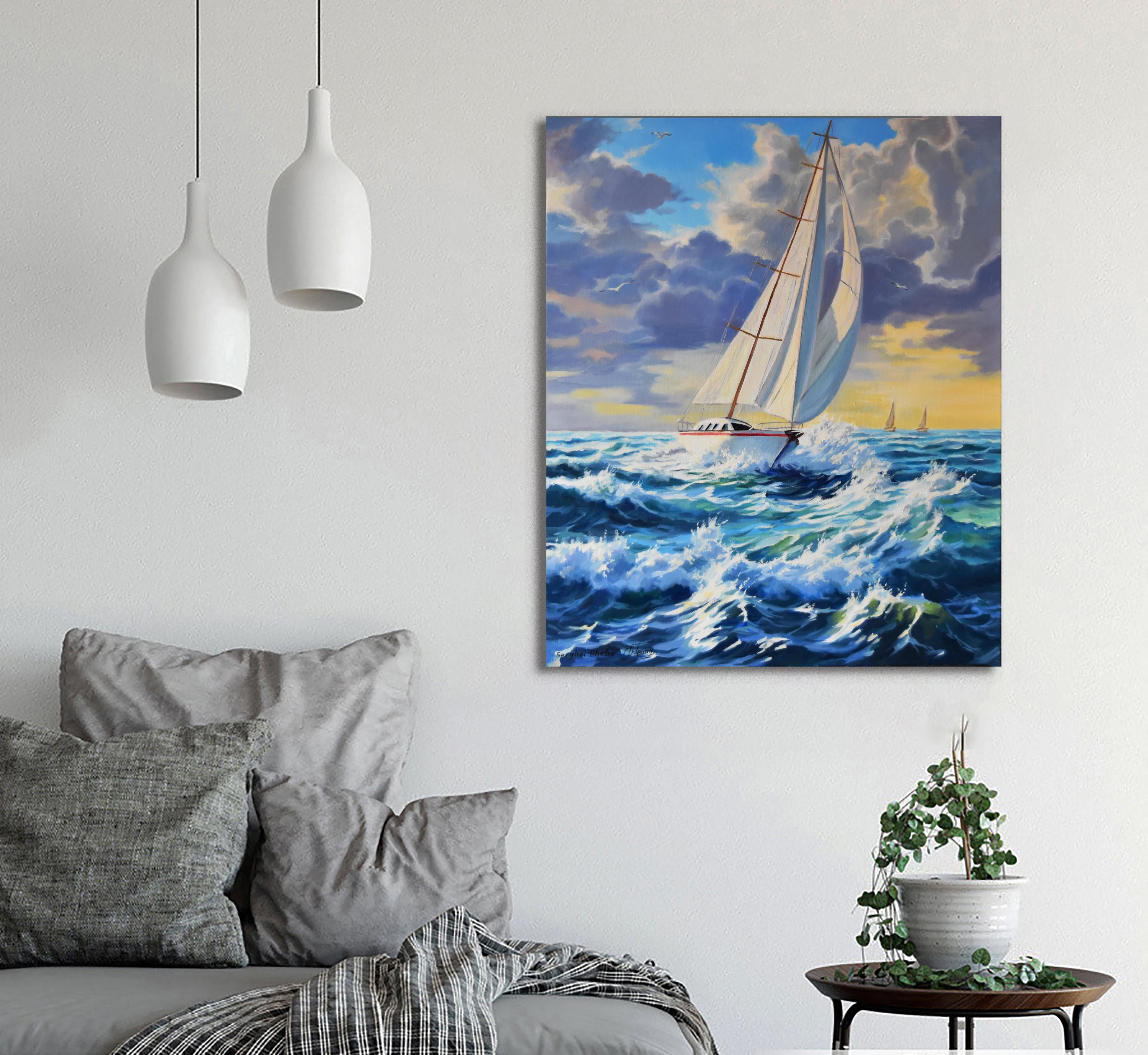 Contro il vento del mare IIV - Painting di Serghei Ghetiu