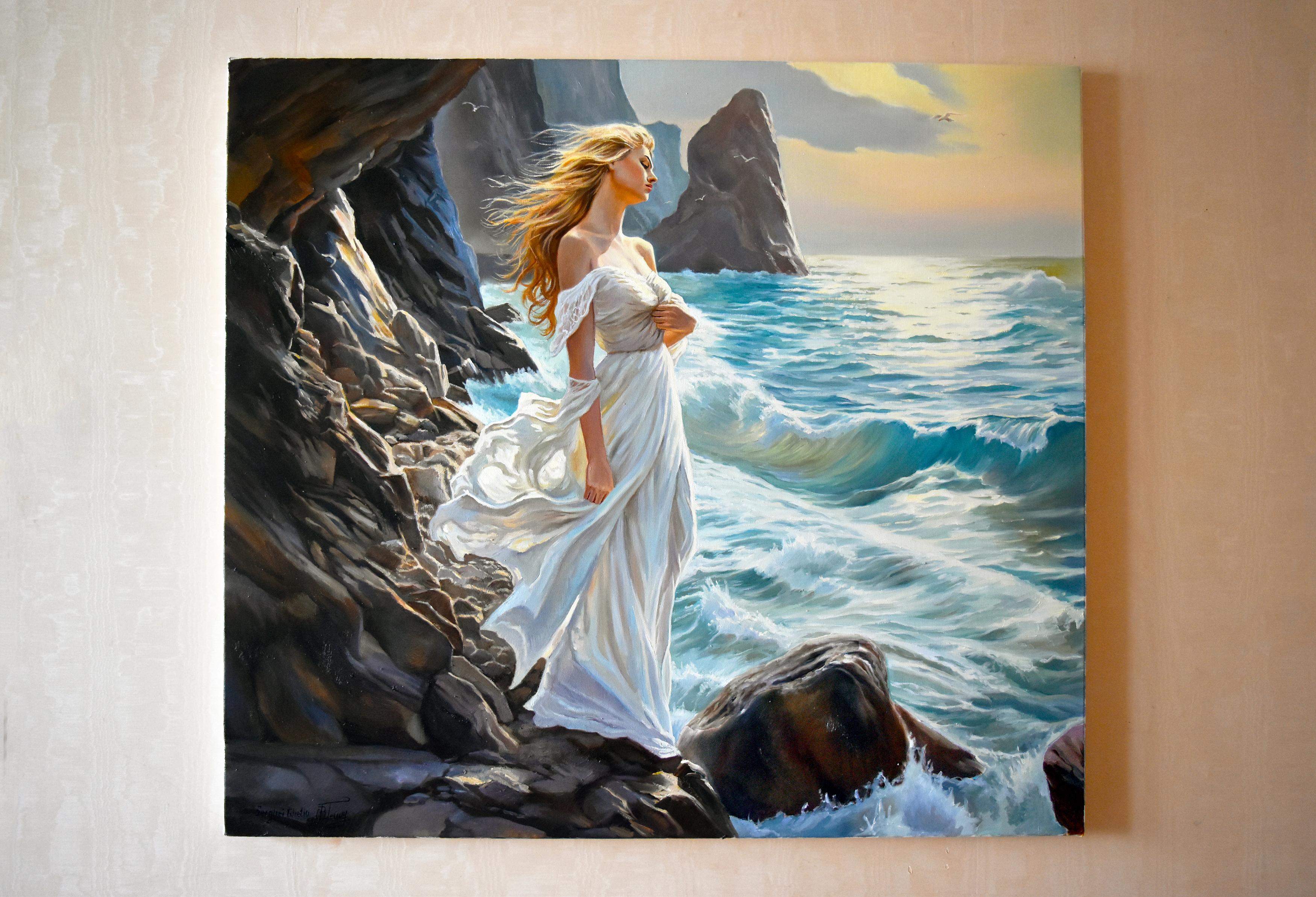 Al mare soleggiato - Painting Realismo di Serghei Ghetiu