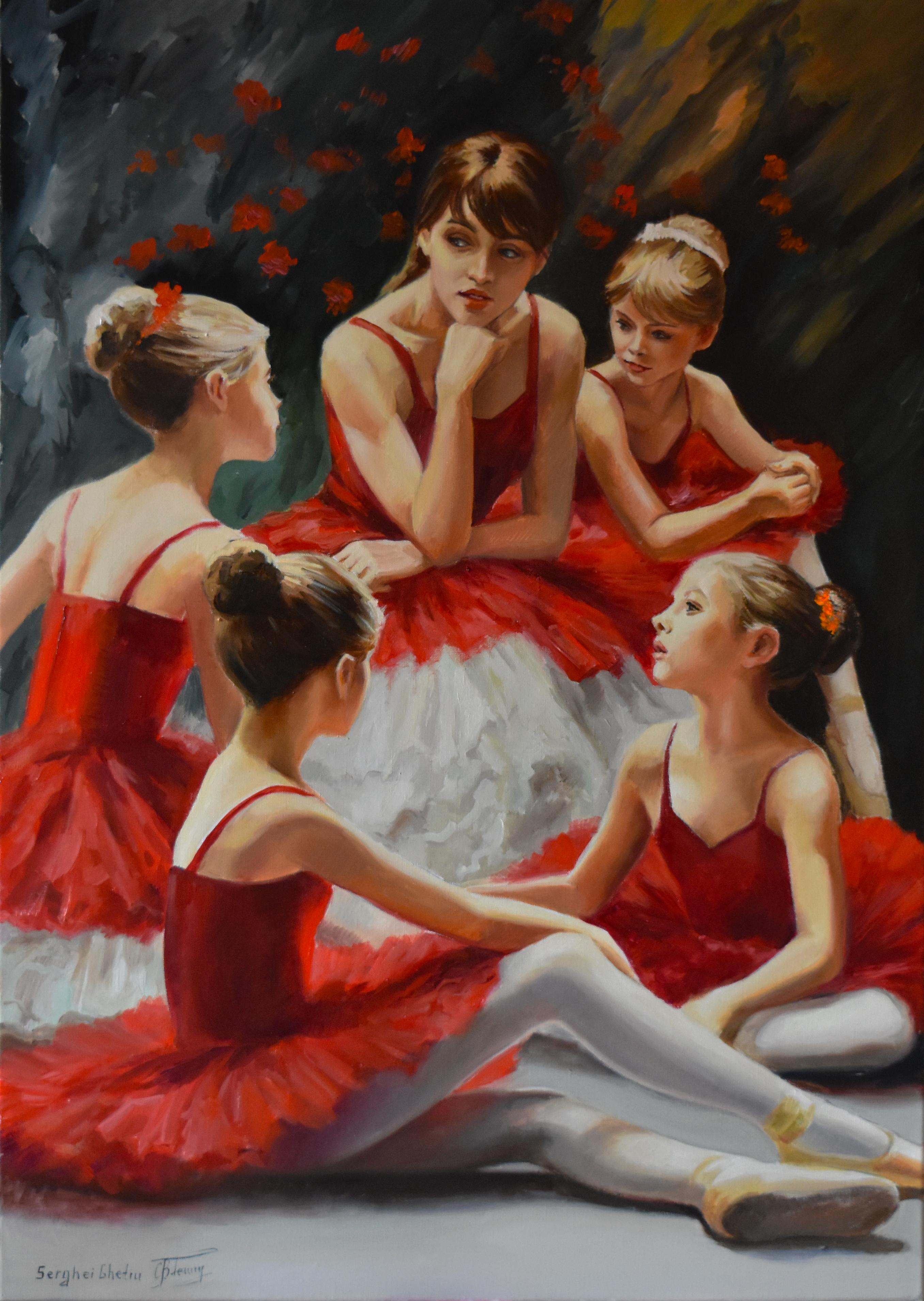 Serghei Ghetiu Figurative Painting - Conversations about ballet