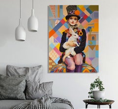 Hokuspokus-Frau mit Kaninchen