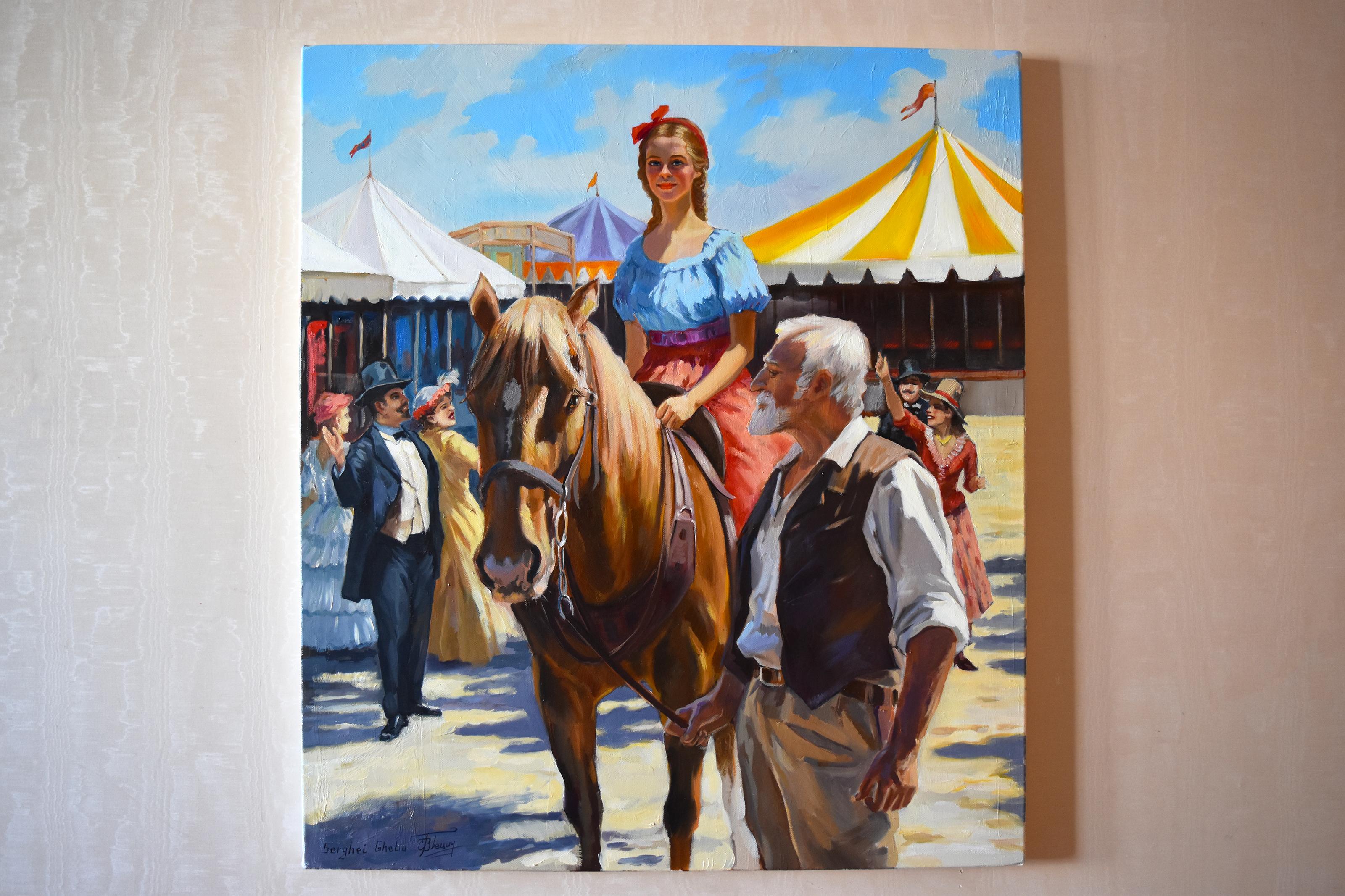 In der Zirkusstadt – Painting von Serghei Ghetiu