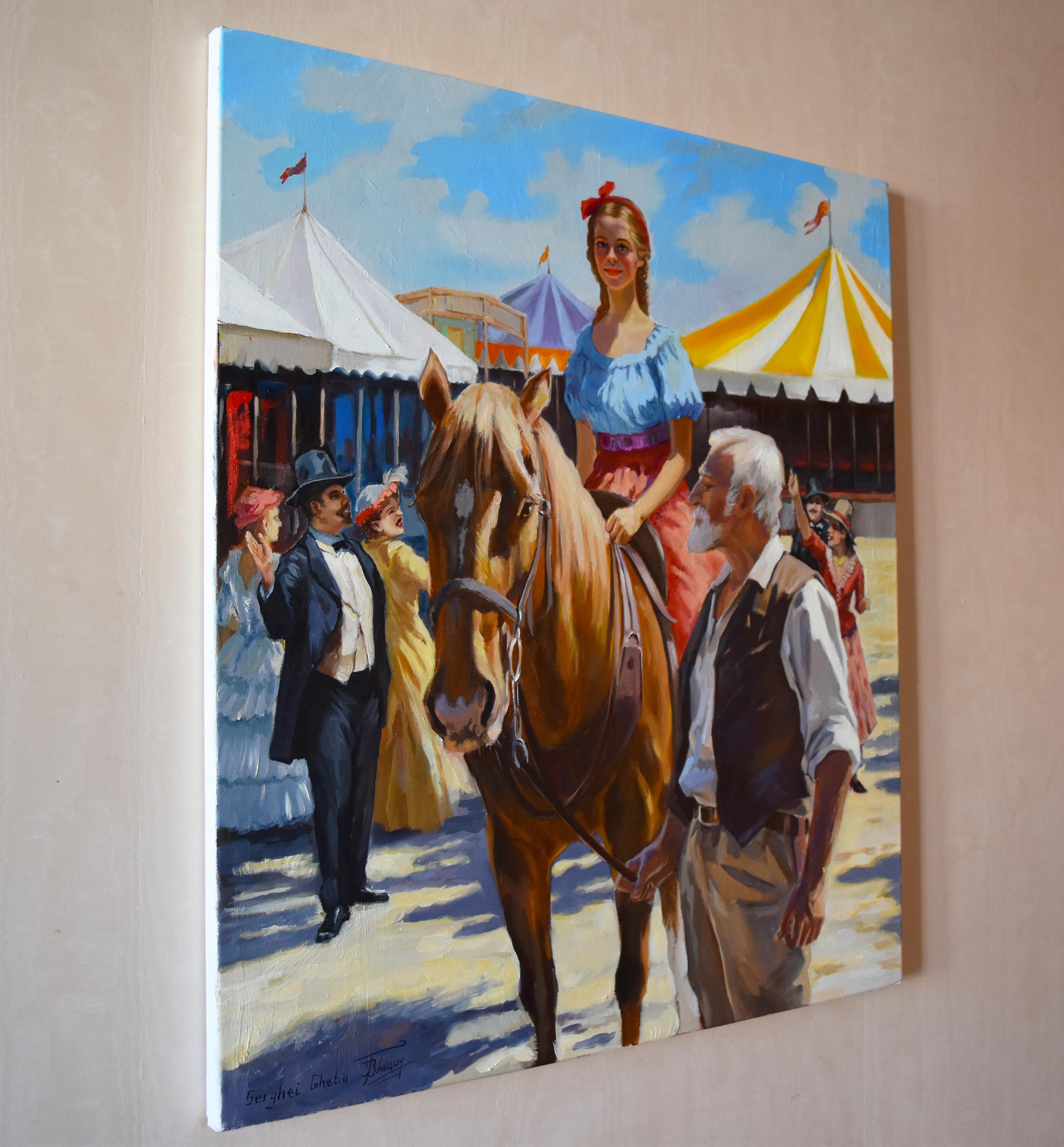 In der Zirkusstadt (Impressionismus), Painting, von Serghei Ghetiu