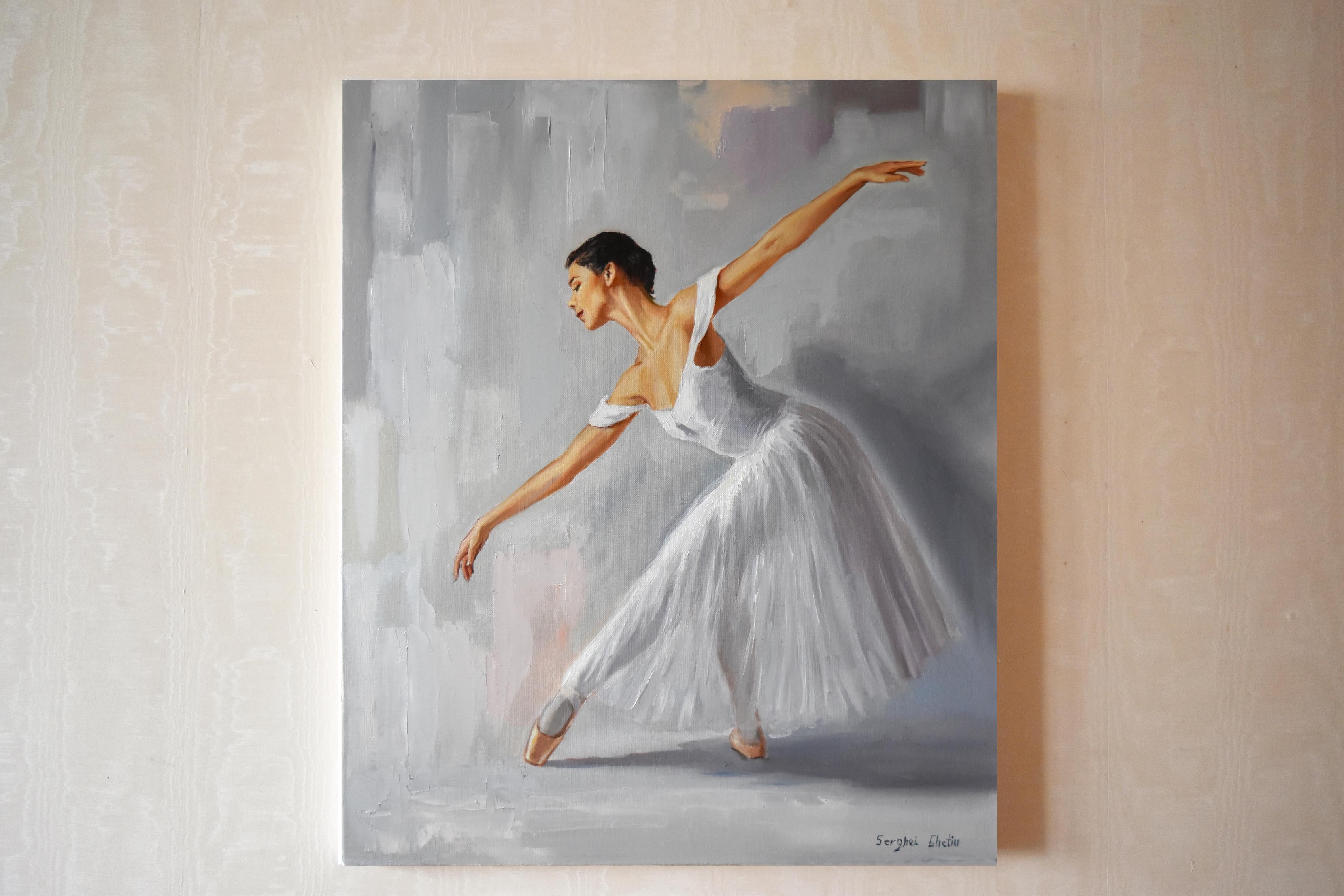 In the move of dance - Realist Painting by Serghei Ghetiu