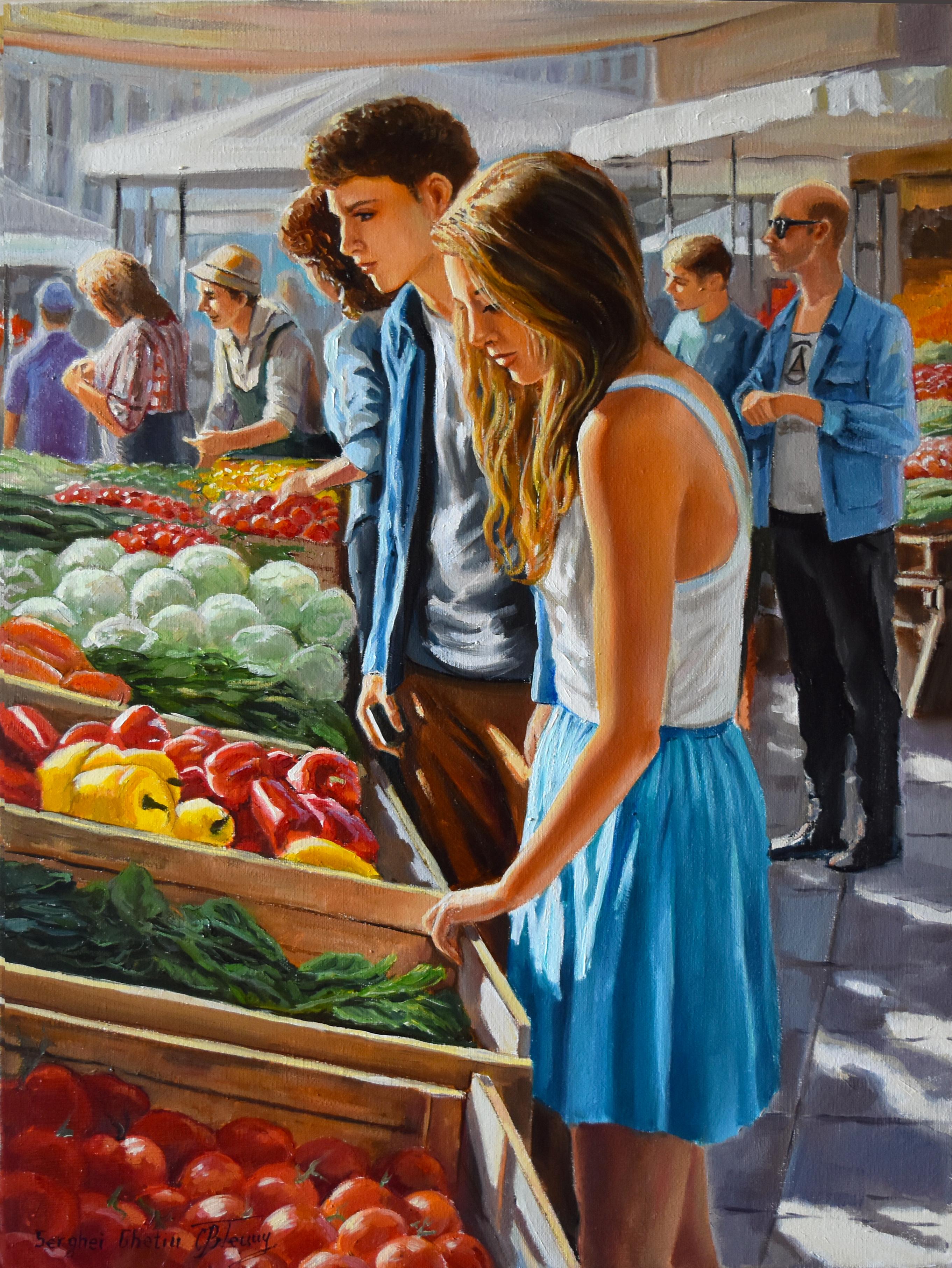 Serghei Ghetiu Figurative Painting - On the market