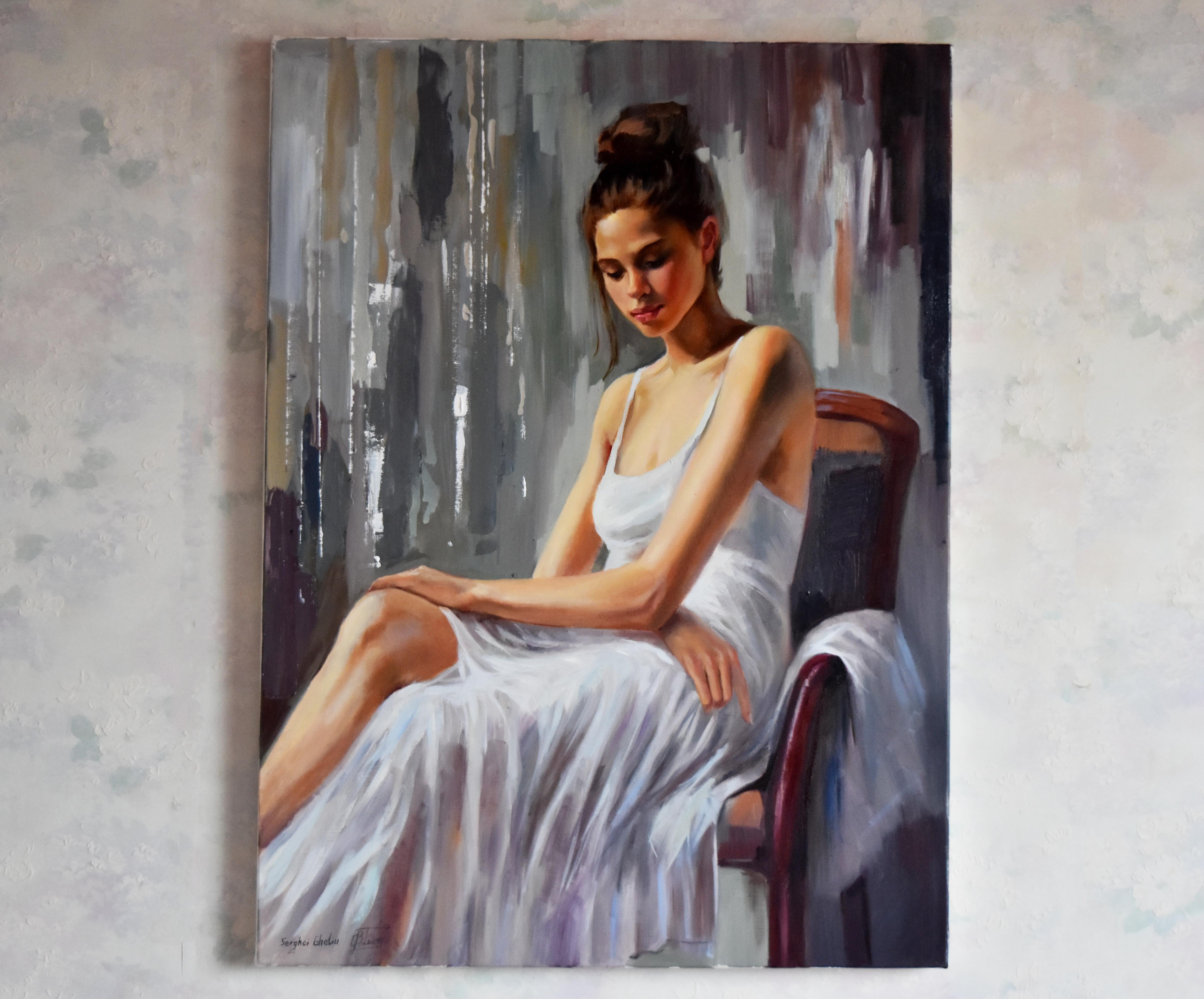 Ritratto di ballerina di danza classica - Painting di Serghei Ghetiu
