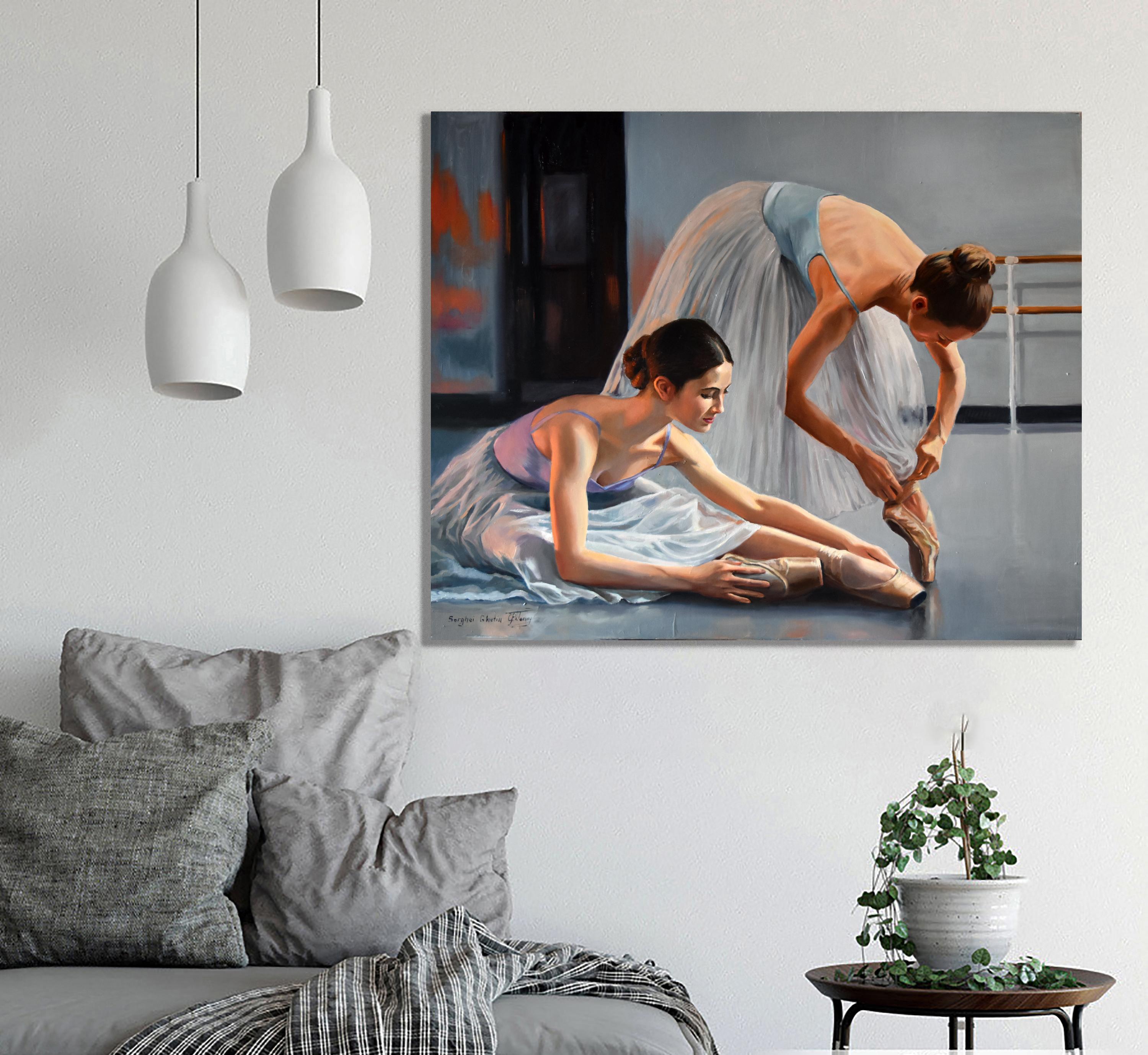 Prepararsi alle lezioni di danza classica - Painting di Serghei Ghetiu