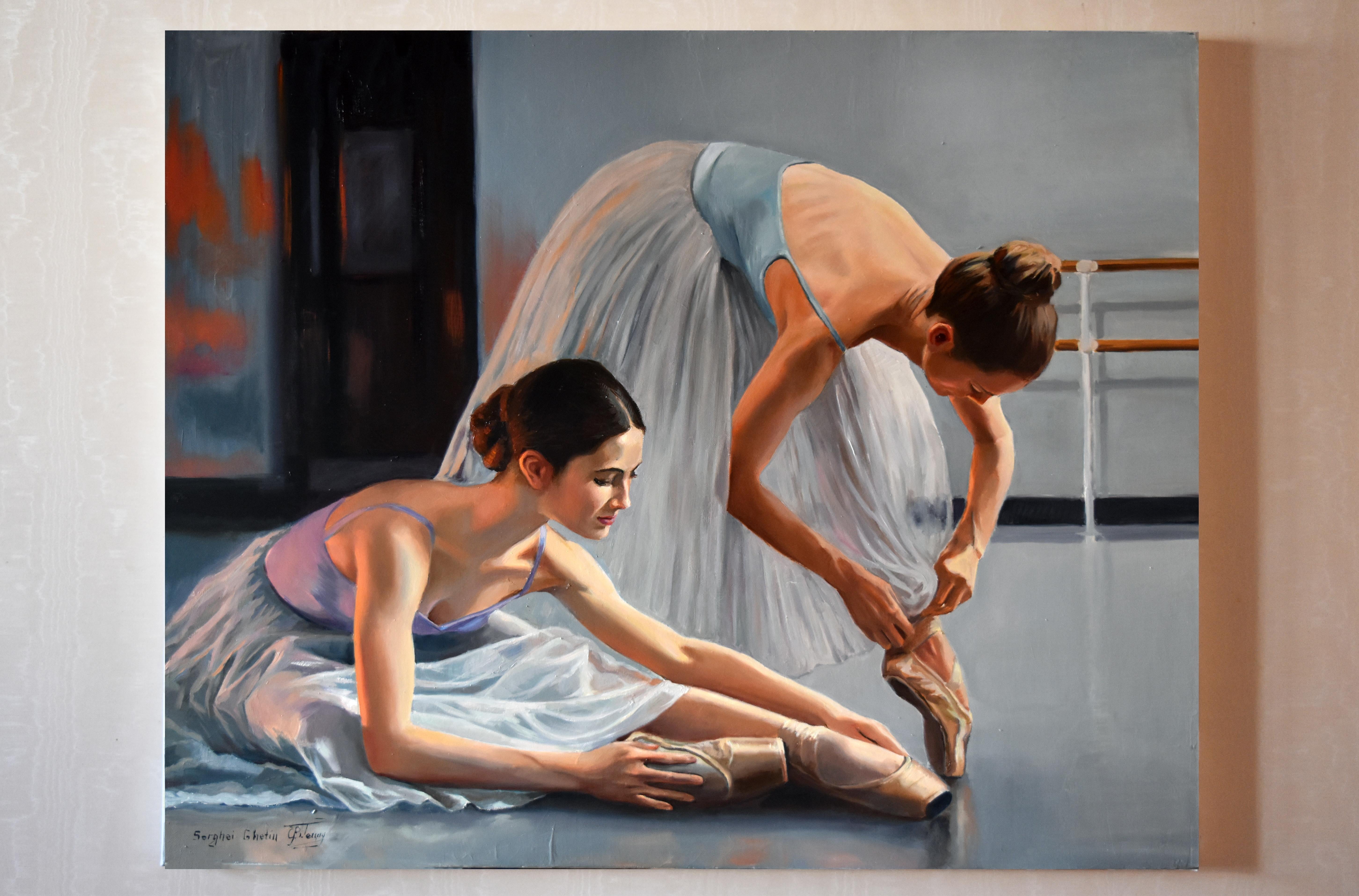 Prepararsi alle lezioni di danza classica - Painting Realismo di Serghei Ghetiu