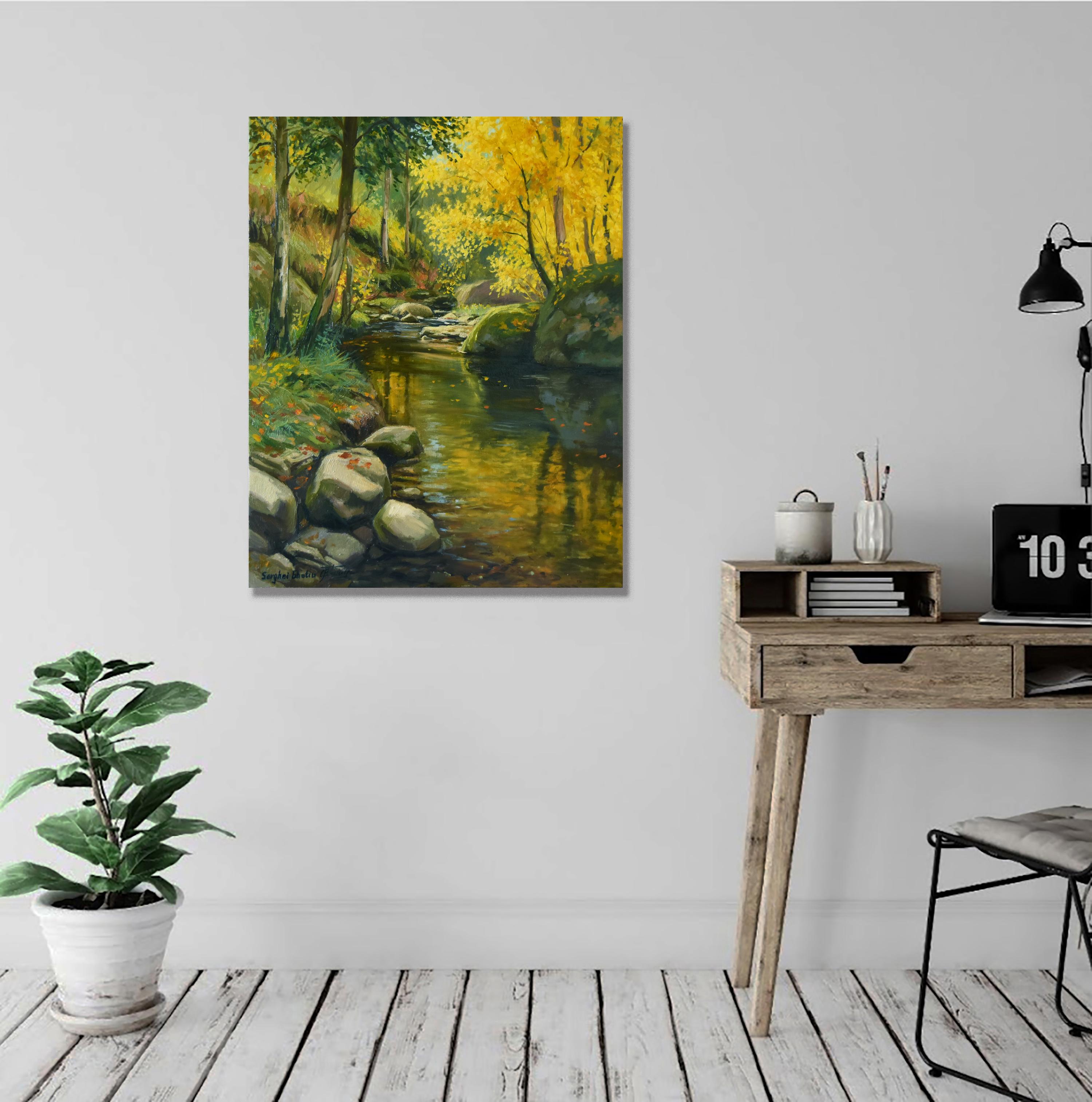 The autumn forest - Painting by Serghei Ghetiu