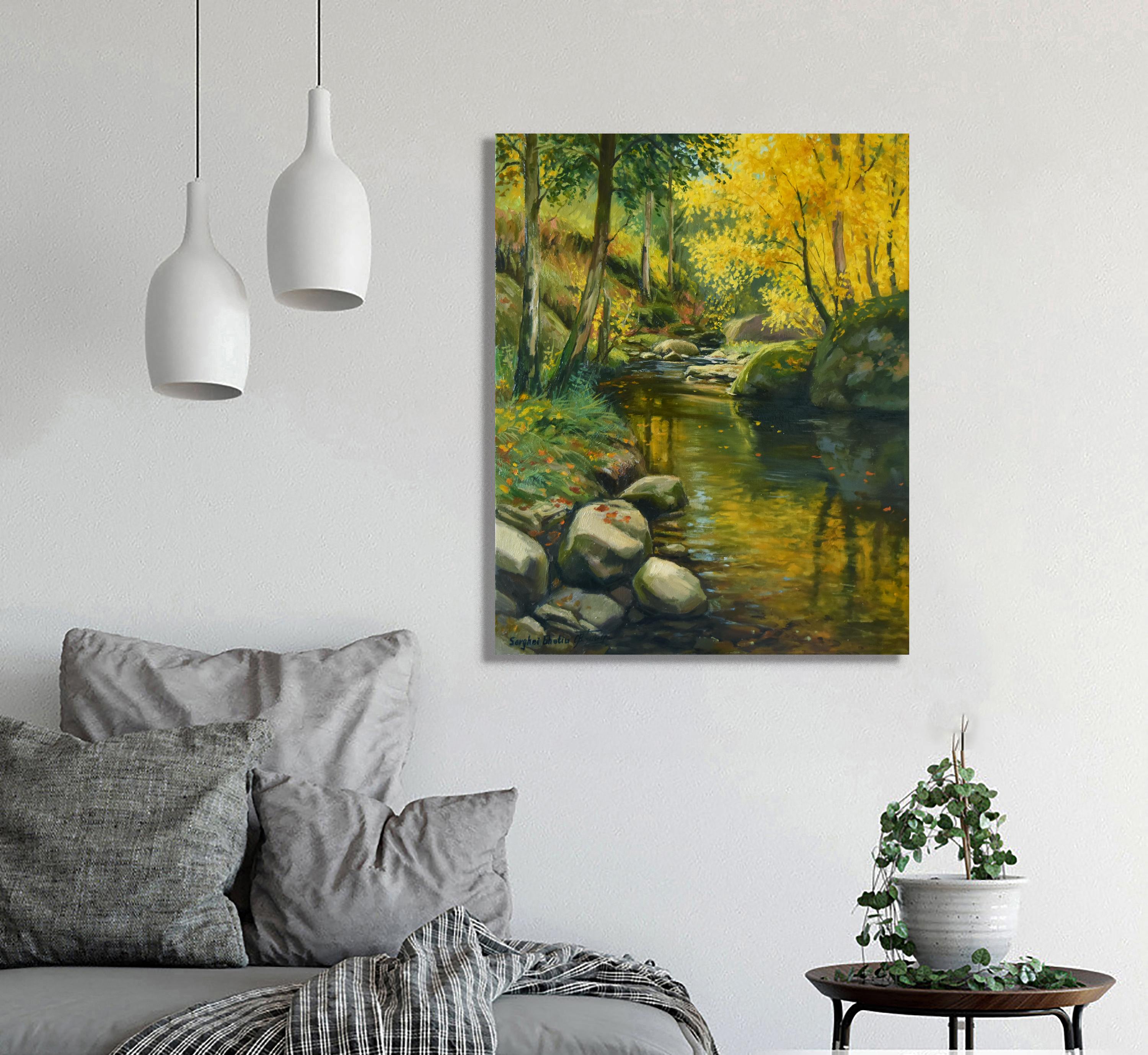 The autumn forest - Impressionist Painting by Serghei Ghetiu