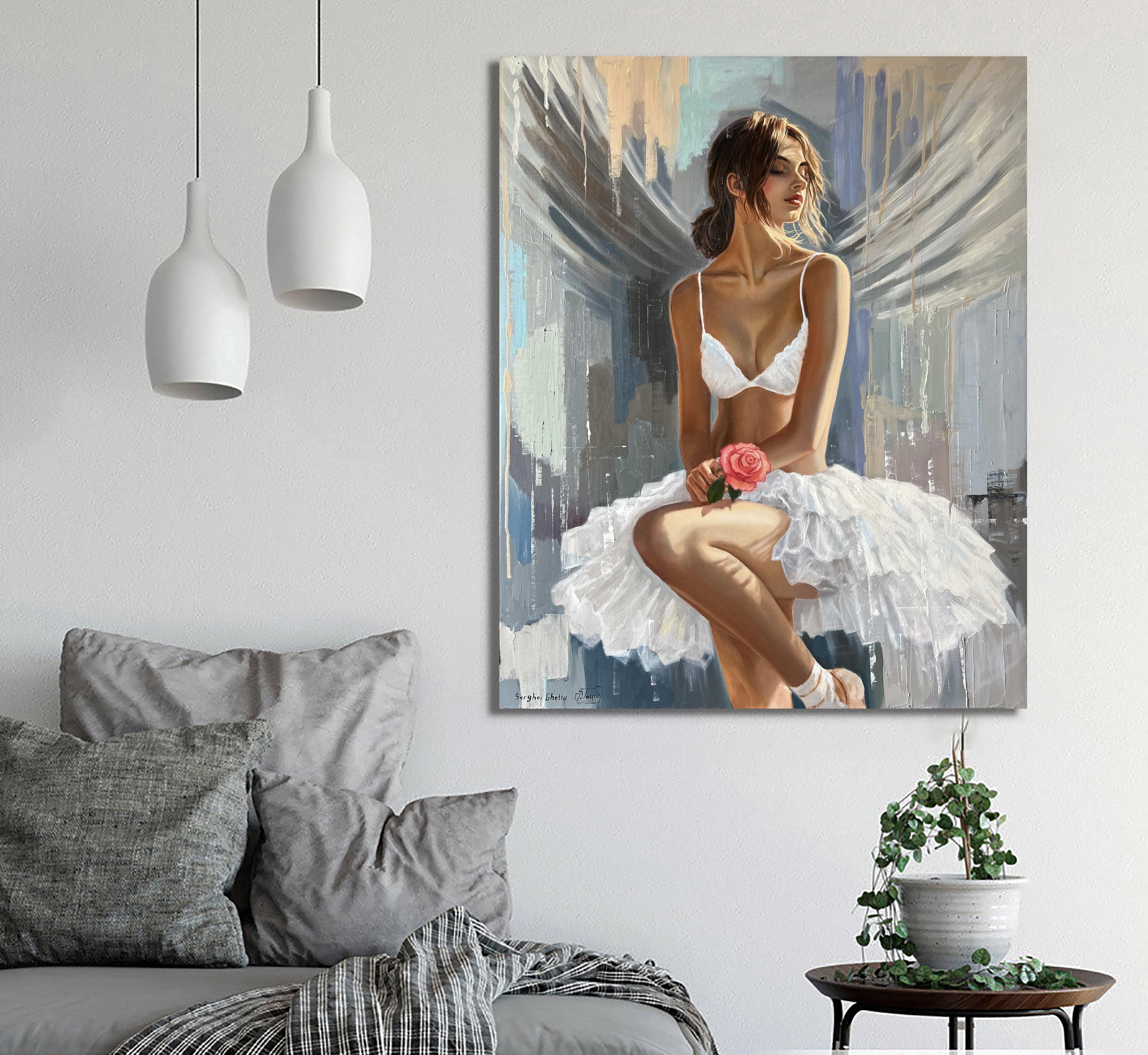 The ballet angel - Painting by Serghei Ghetiu