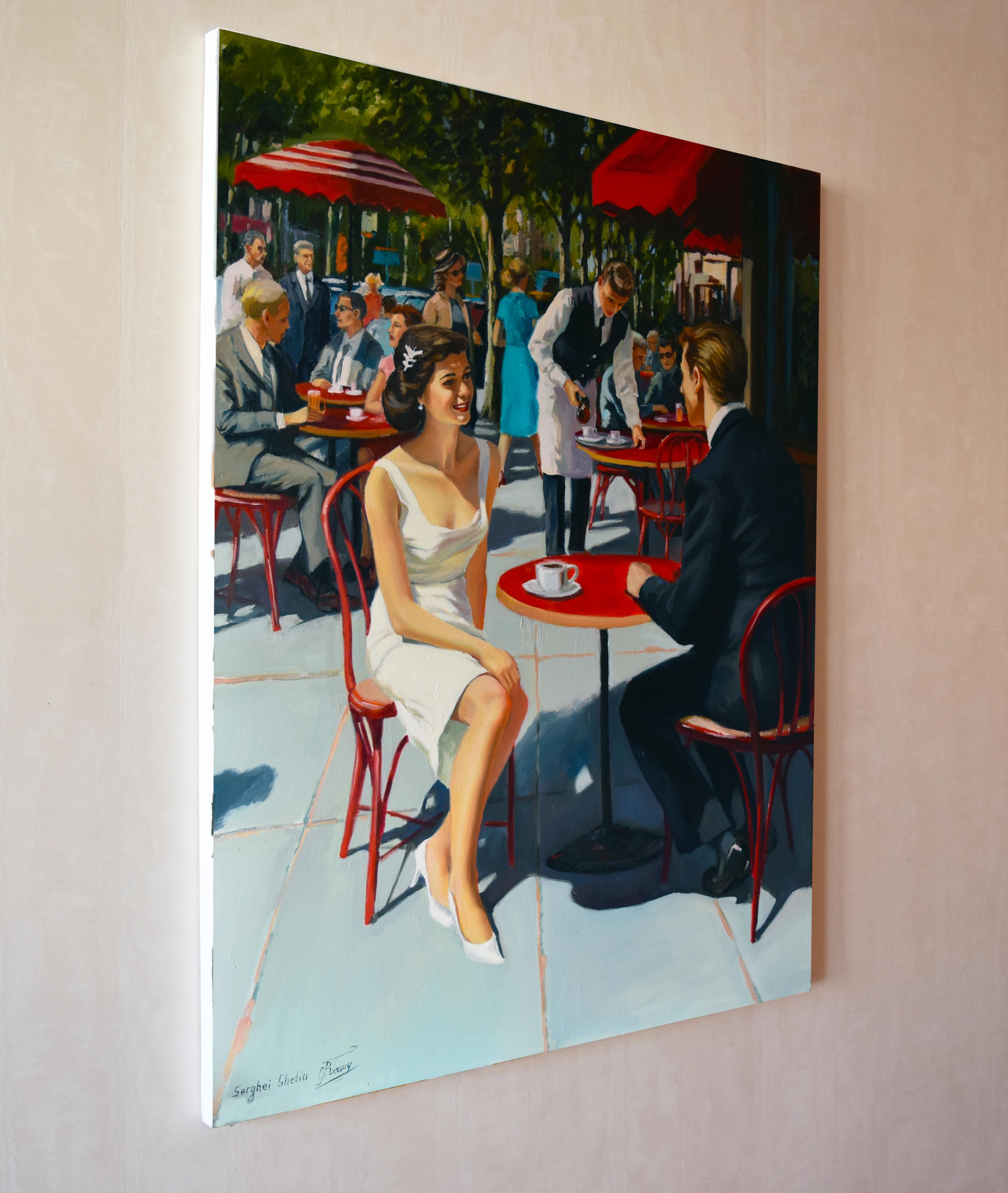 The beauty of retro time - Black Figurative Painting by Serghei Ghetiu