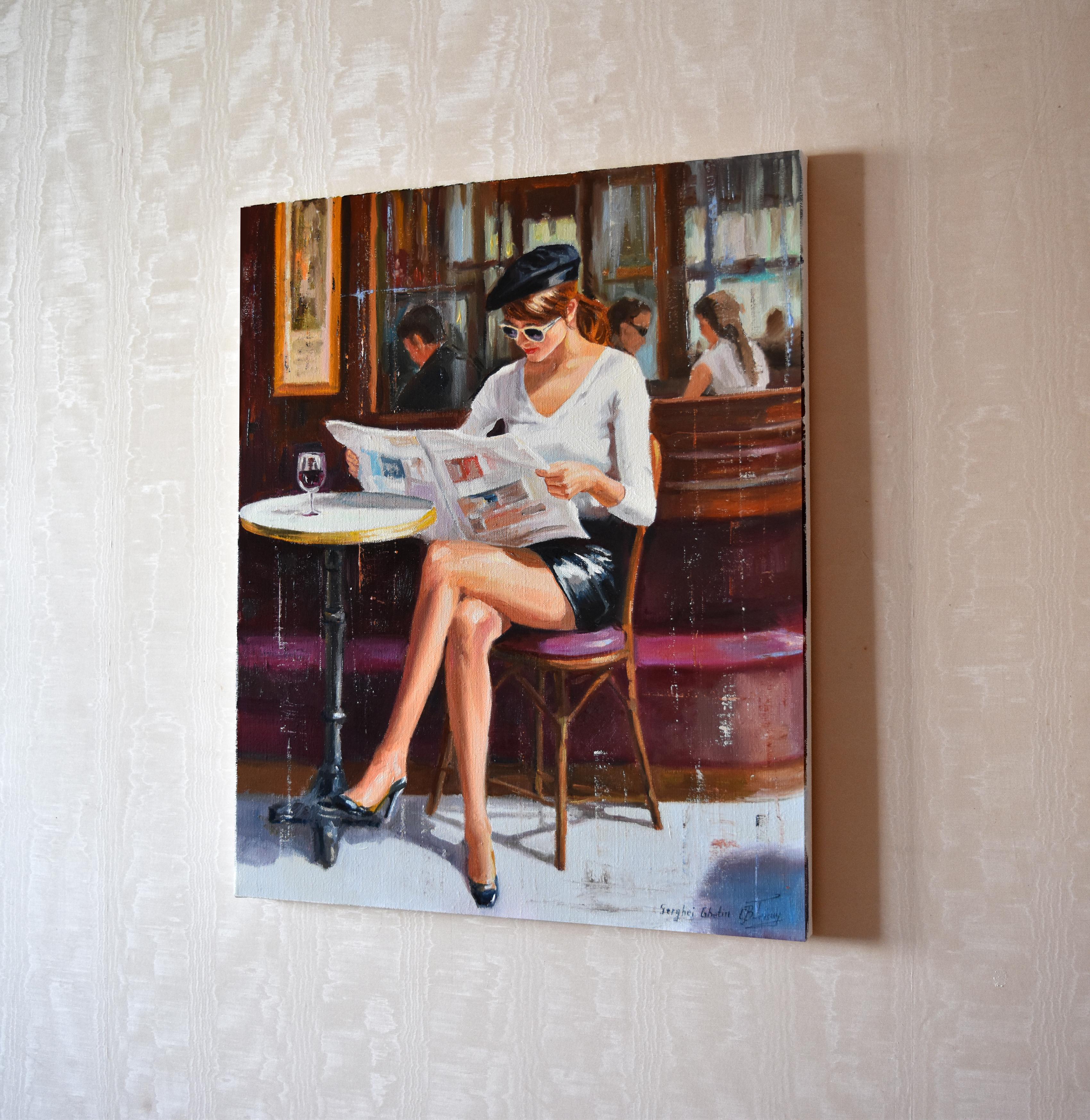 The beauty of retro time II - Black Figurative Painting by Serghei Ghetiu
