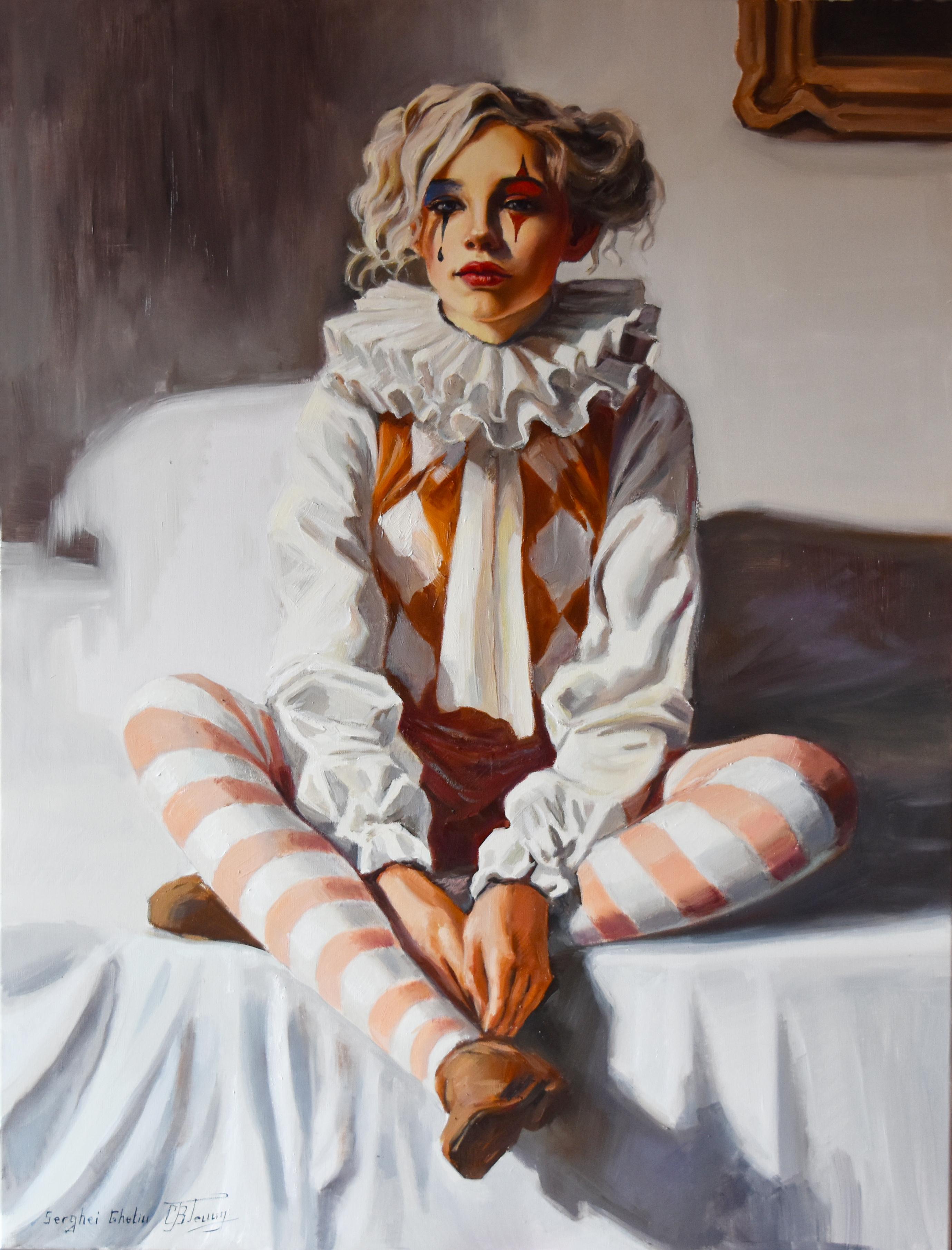 Figurative Painting Serghei Ghetiu - L'enfance de Harley Quinn
