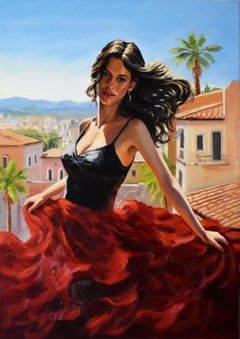 Die Frau im Flamenco-Stil