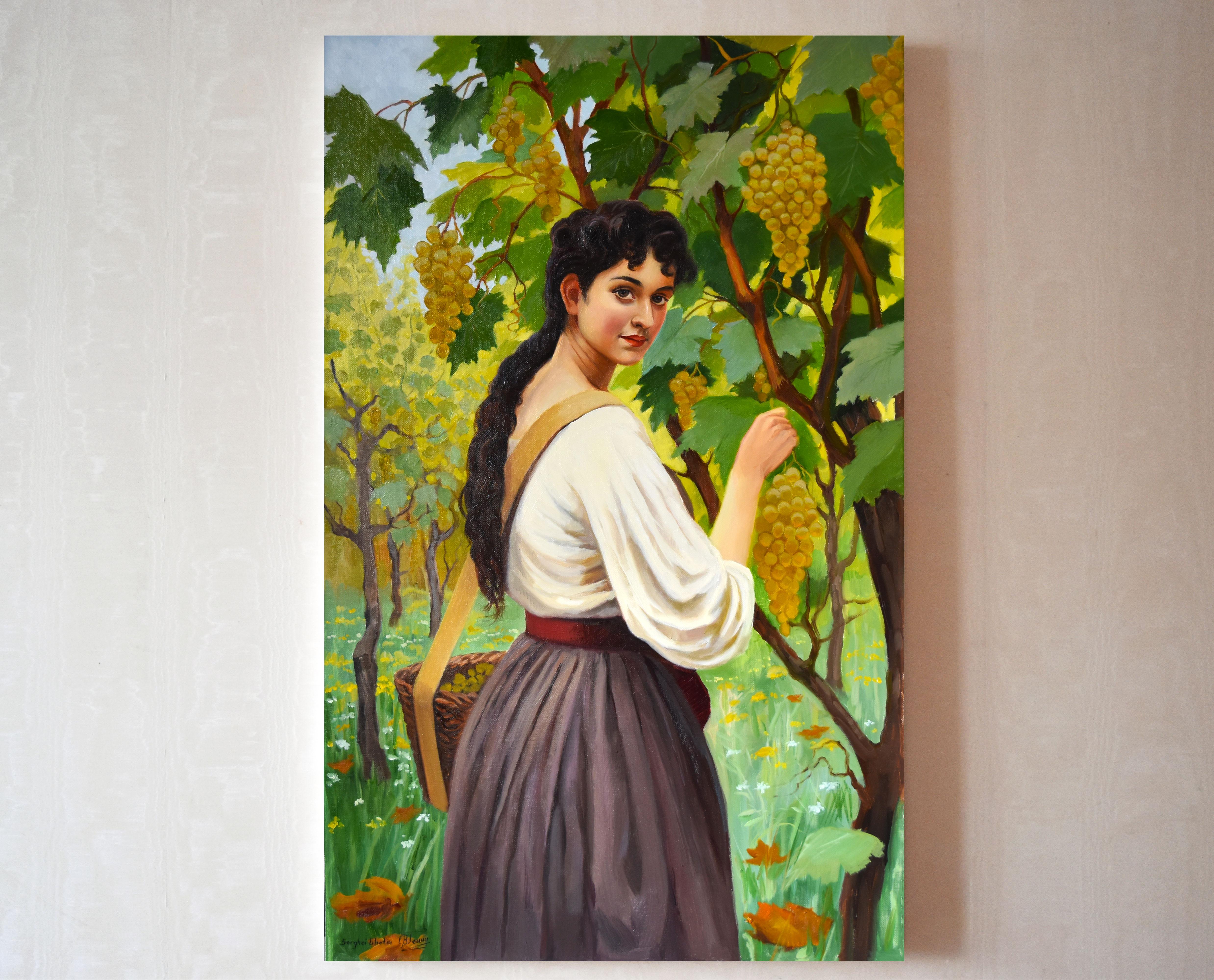 The grape picker - Painting by Serghei Ghetiu