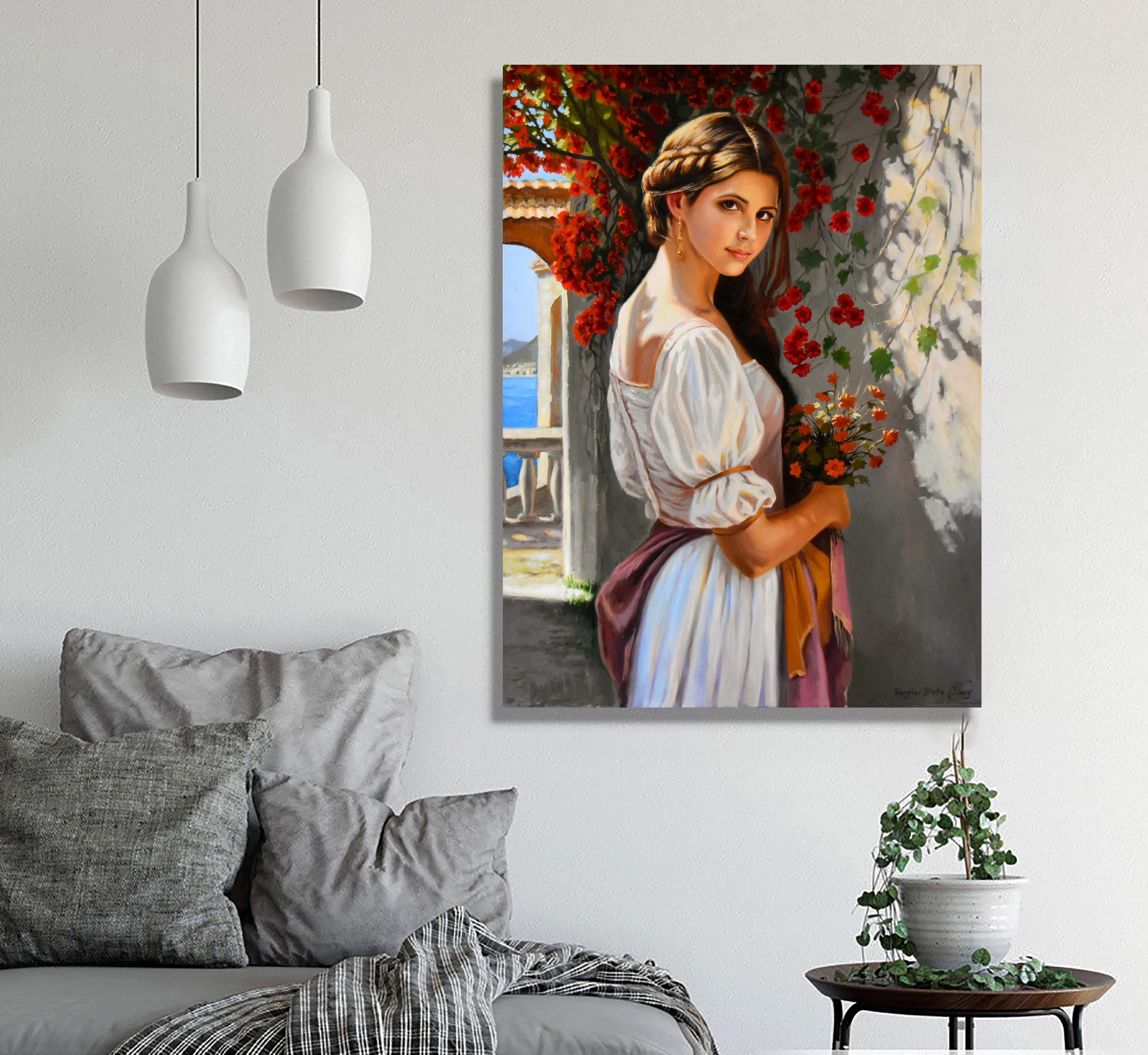 The Mediterranean girl III - Painting by Serghei Ghetiu