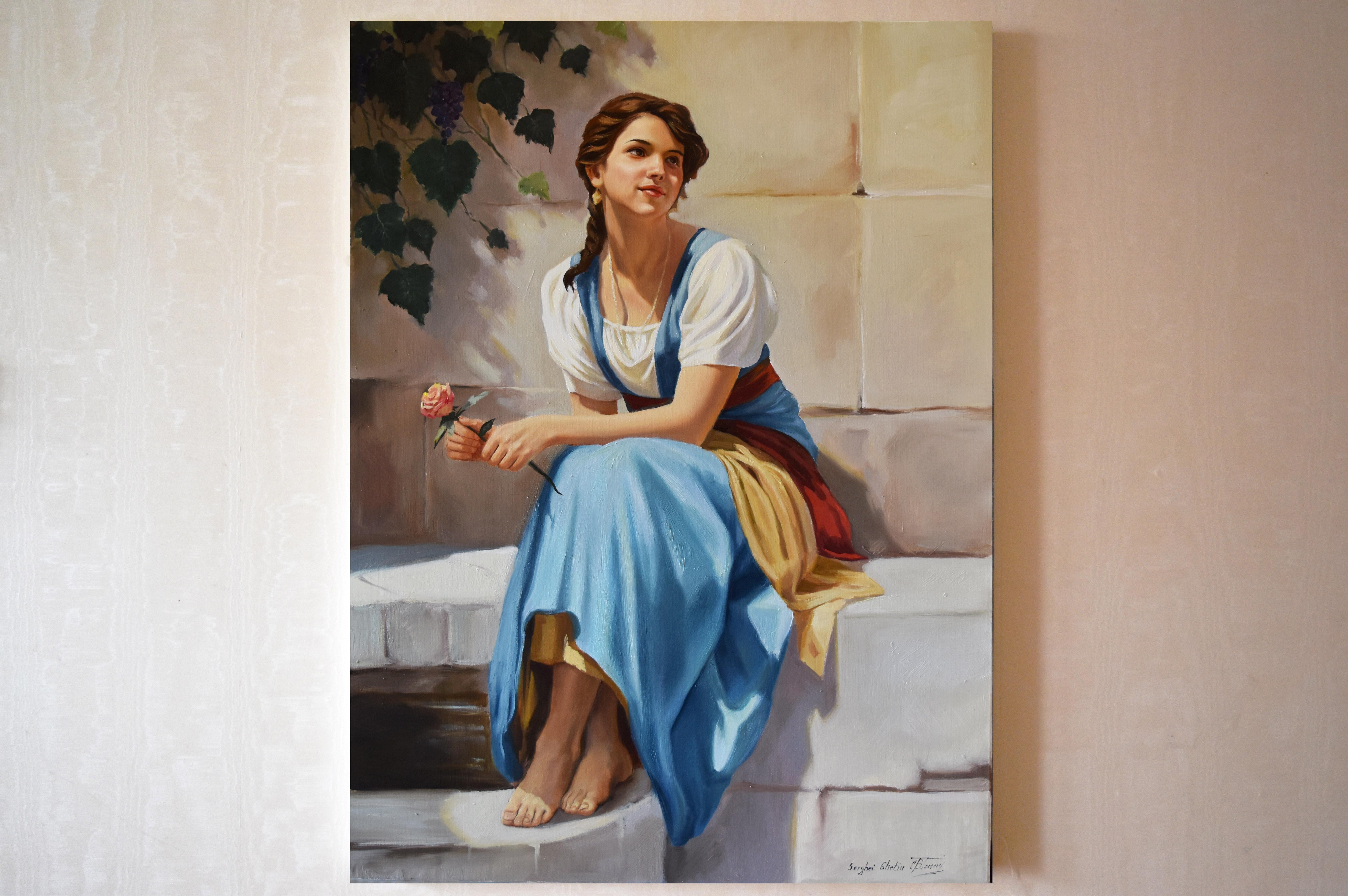 Das Mittelmeermädchen IV (Impressionismus), Painting, von Serghei Ghetiu