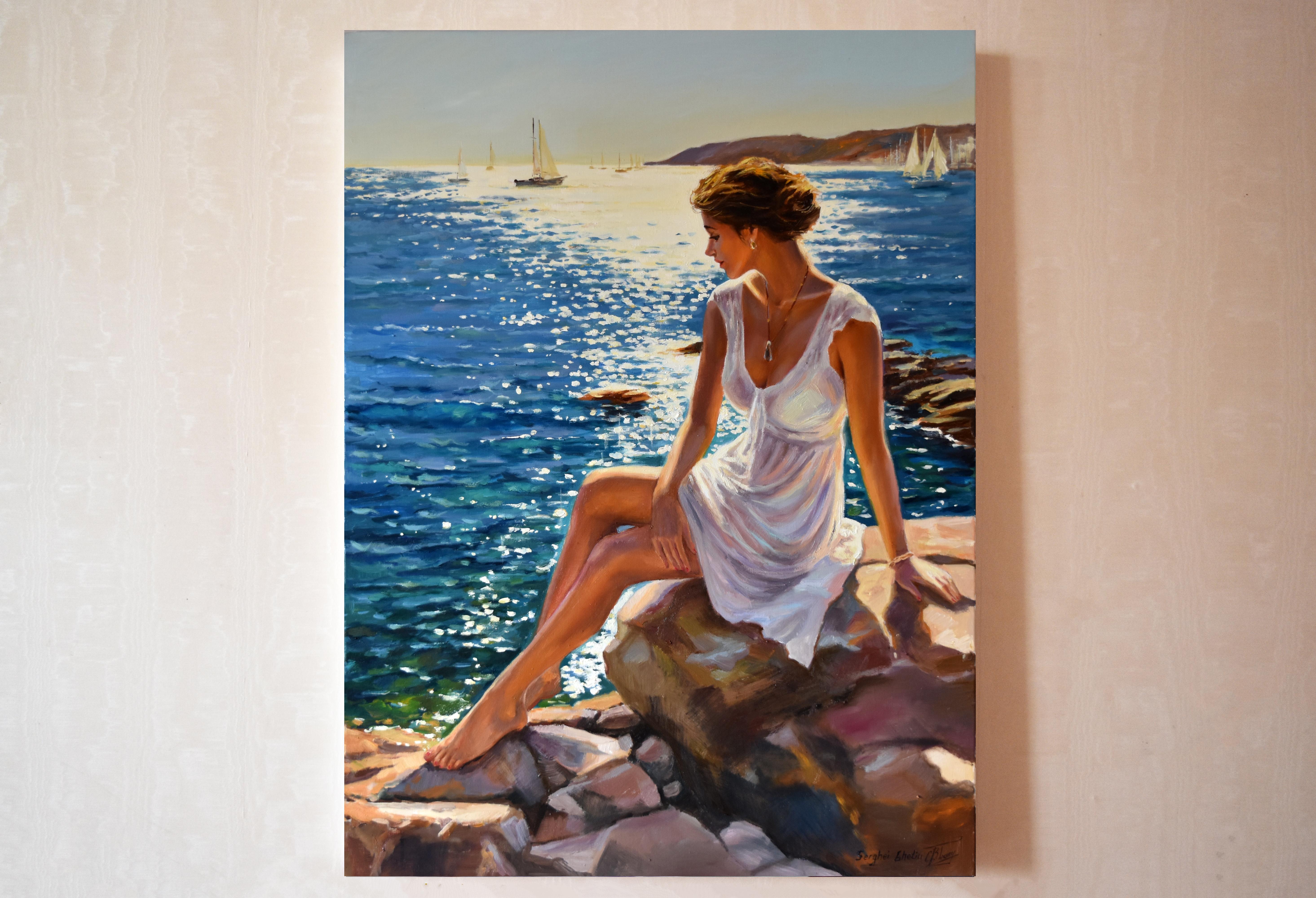 The Mediterranean Noon III (Realismus), Painting, von Serghei Ghetiu