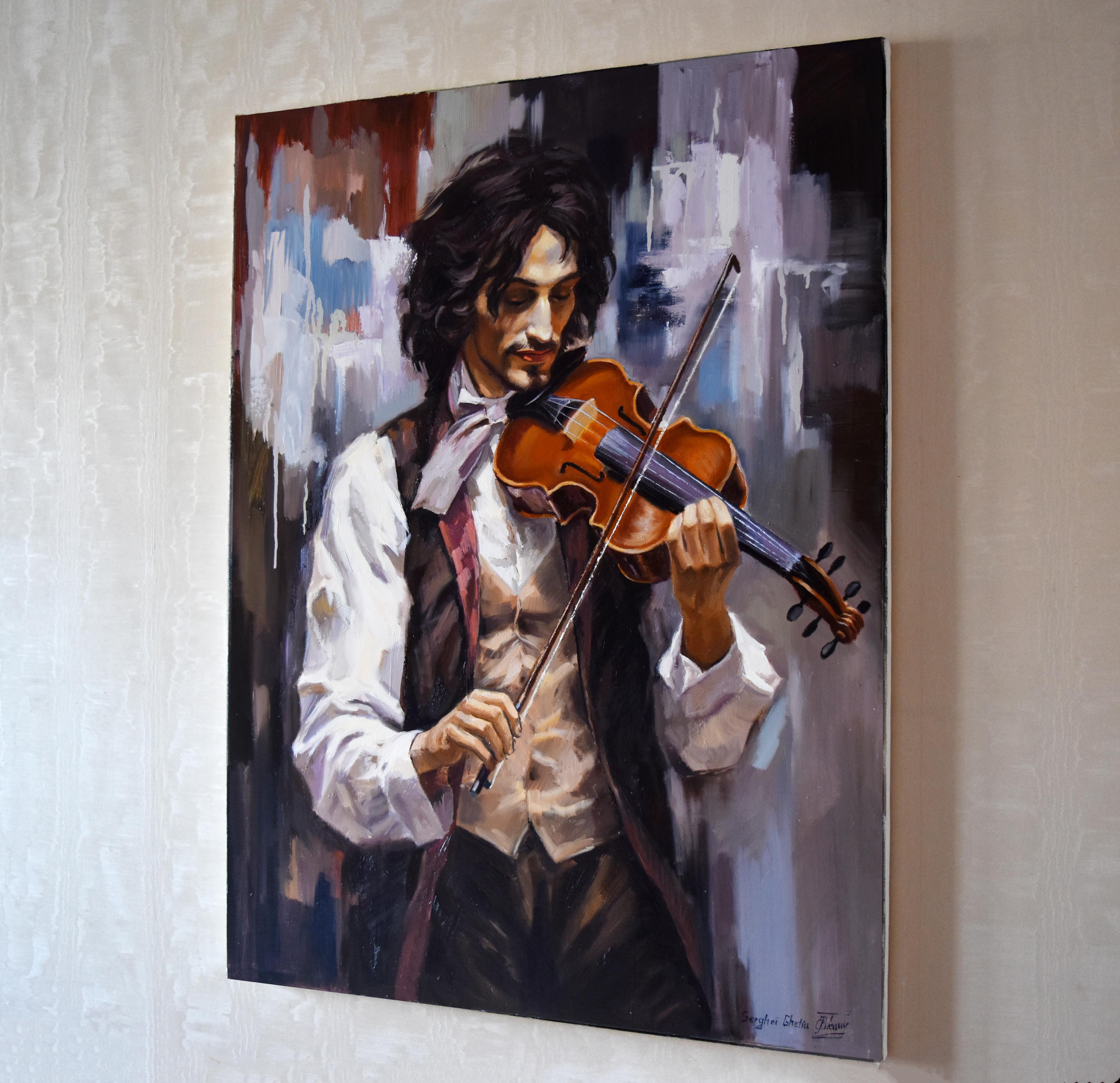 The passion of Niccolò Paganini  - Impressionist Painting by Serghei Ghetiu