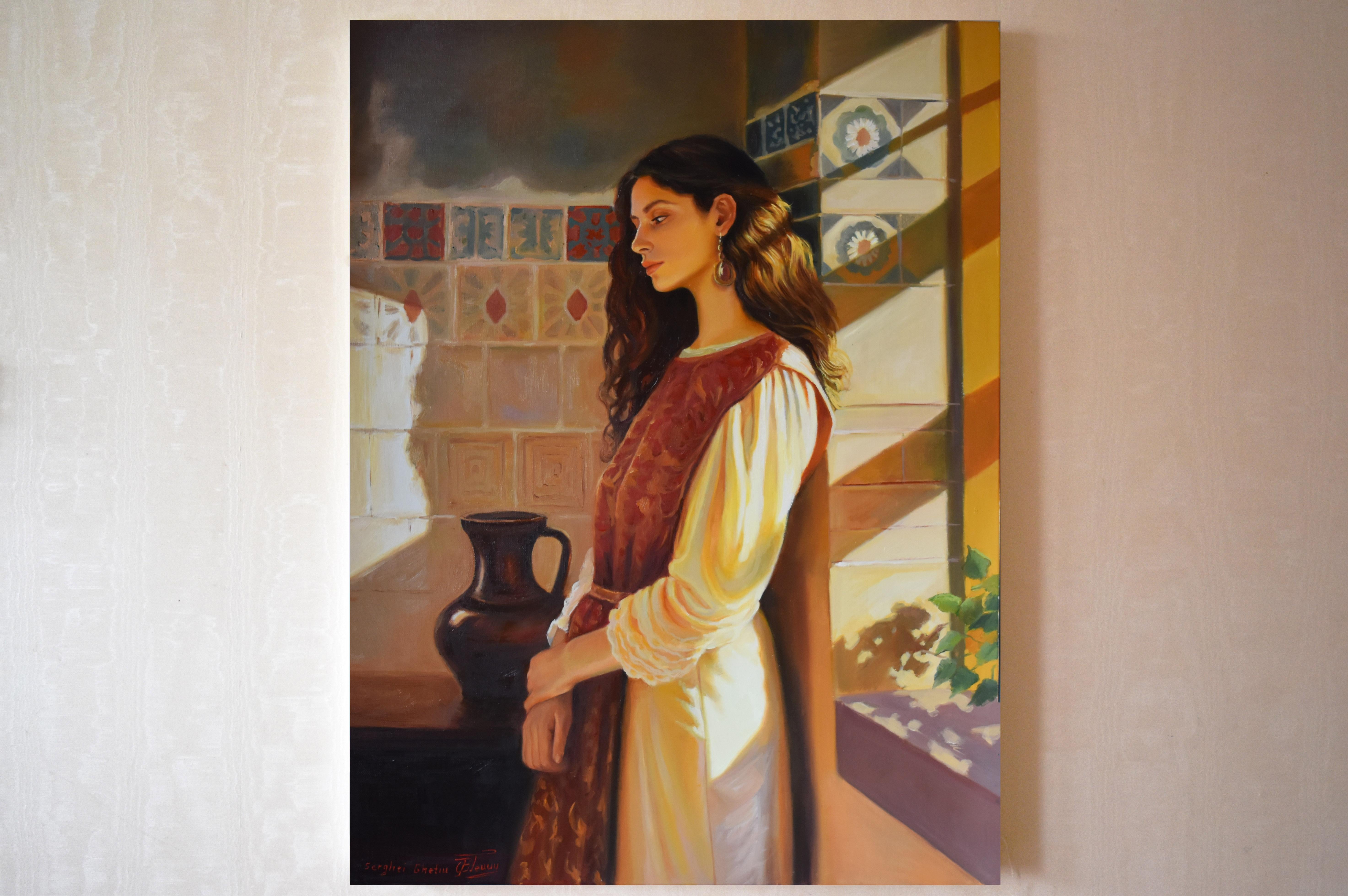 La tristeza de María Magdalena - Painting Realista de Serghei Ghetiu