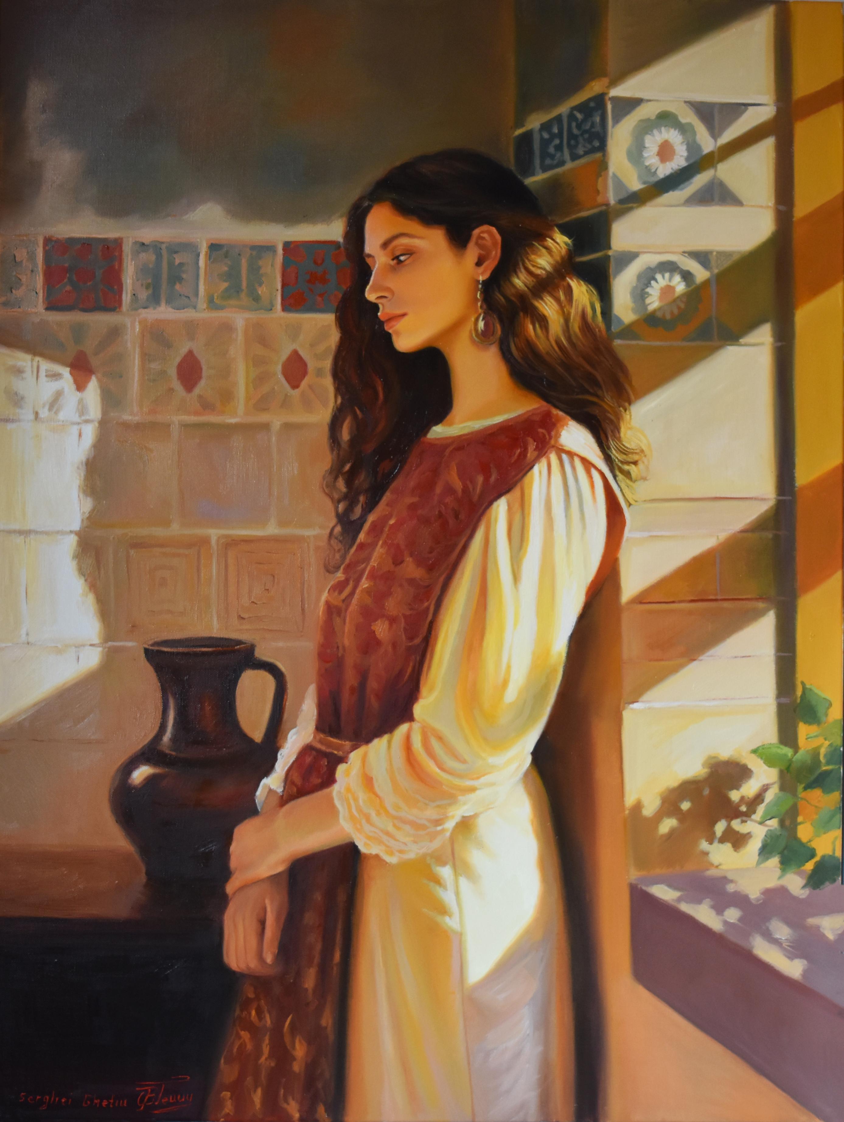 Figurative Painting de Serghei Ghetiu - La tristeza de María Magdalena