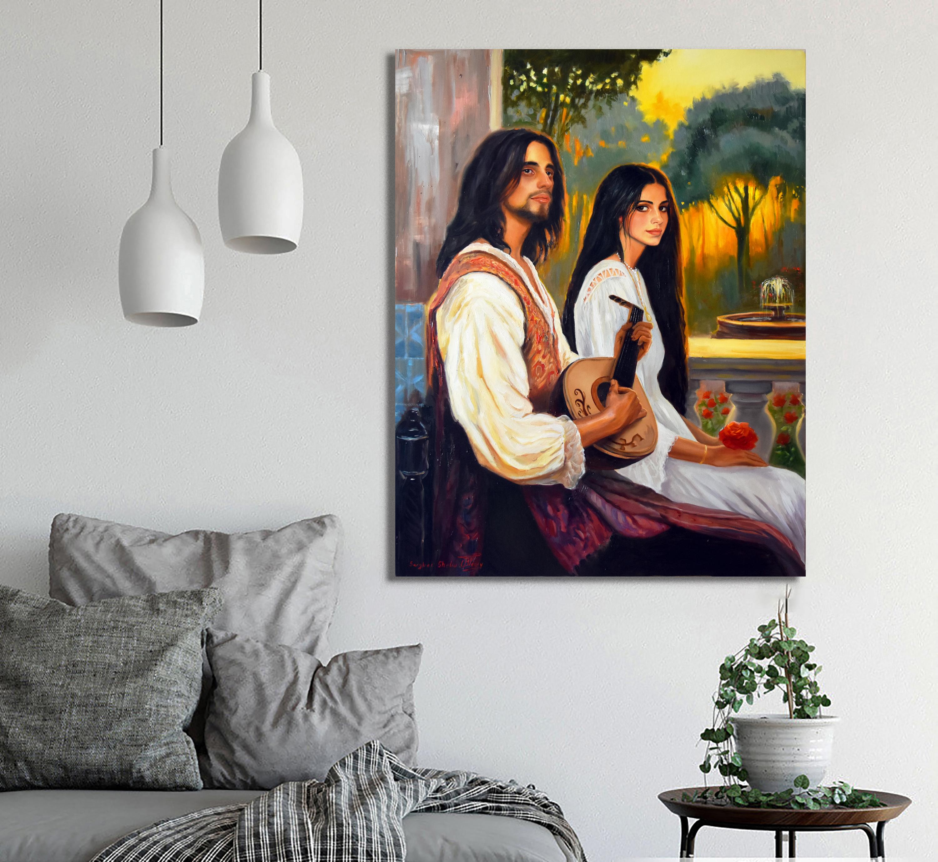 The Troubadour's Love - Painting by Serghei Ghetiu