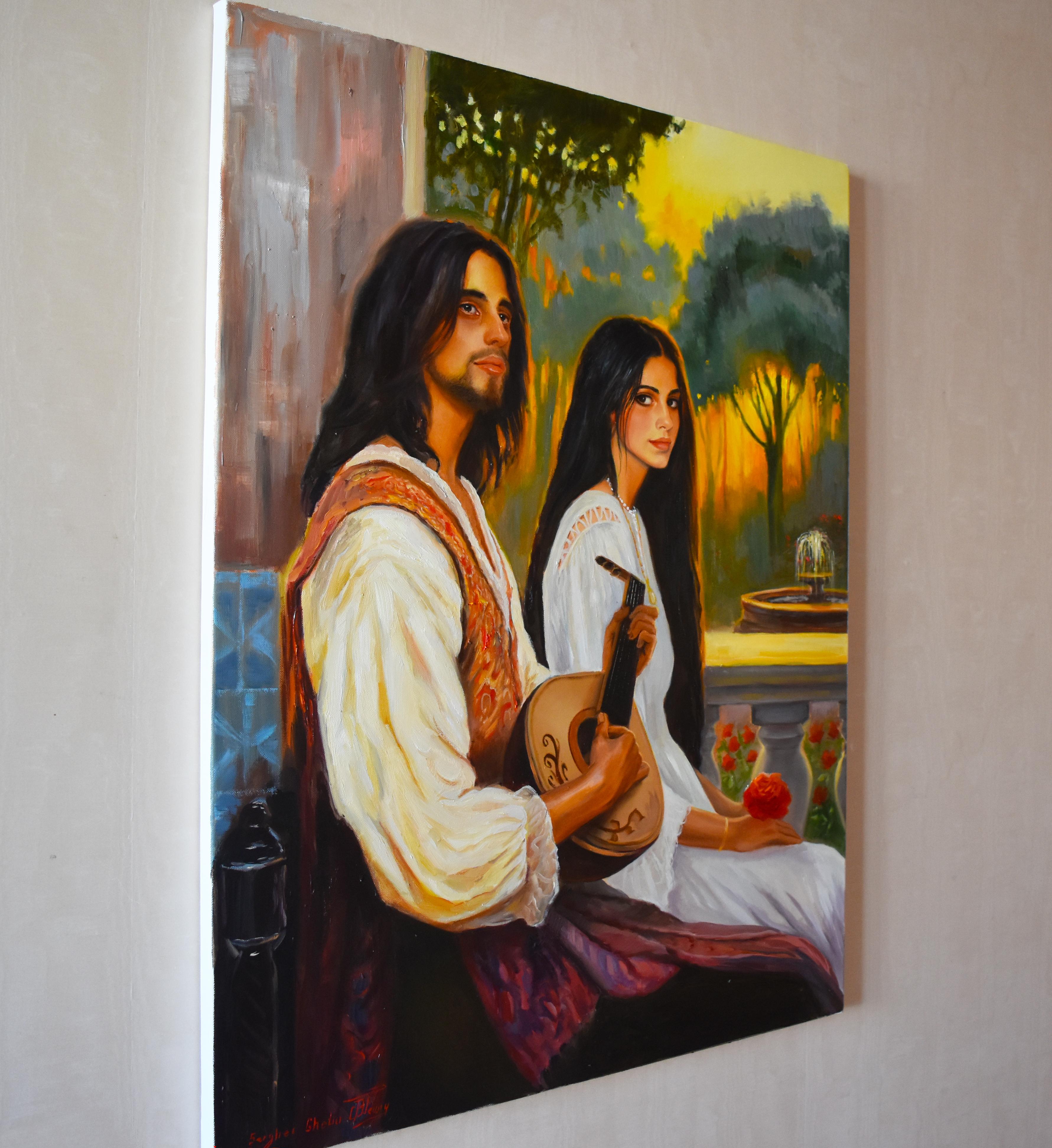 The Troubadour's Love - American Realist Painting by Serghei Ghetiu