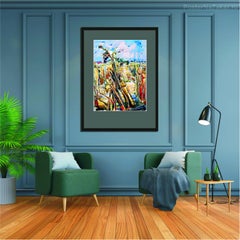 Field of cropped sunflowers.