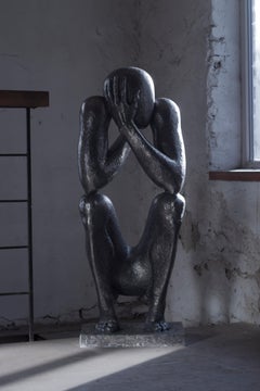 "№5" Escultura abstracta de aluminio 46" x 19" en Edición de 5 por Sergii Shaulis