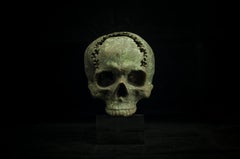 "Skulls Alphabet Nr. F" Bronze and Steel Sculpture 1/1 by Sergii Shaulis