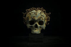 "Skulls Alphabet Nr. H" Bronze and Steel Sculpture 1/1 by Sergii Shaulis
