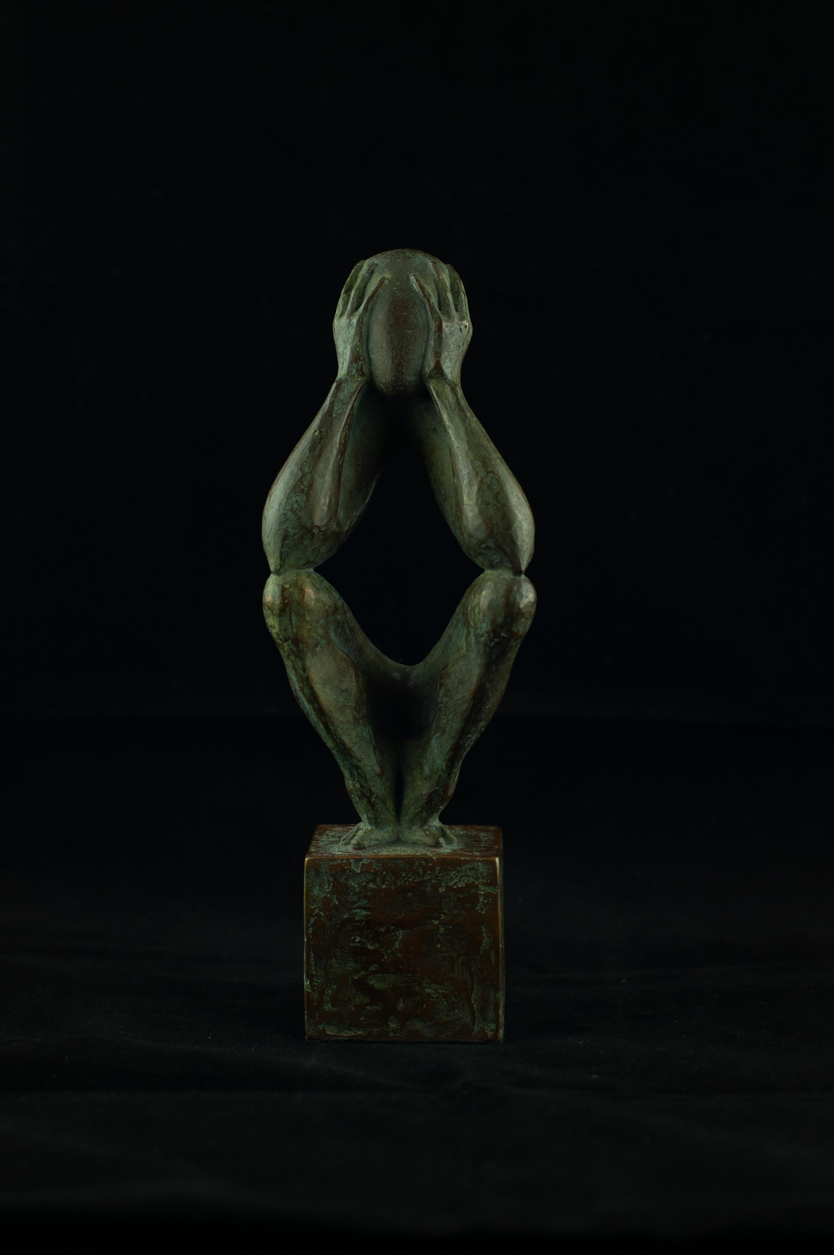 "The Man Without a Rod №2" Bronze Sculpture 9 x 3 in. Ed. 6/9 by Sergii Shaulis