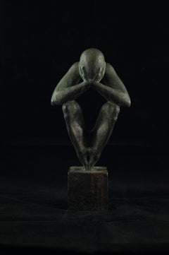 "L'uomo senza bastone №4" Scultura in bronzo 10 x 4 pollici. Ed. 1/9 di Sergii Shaulis