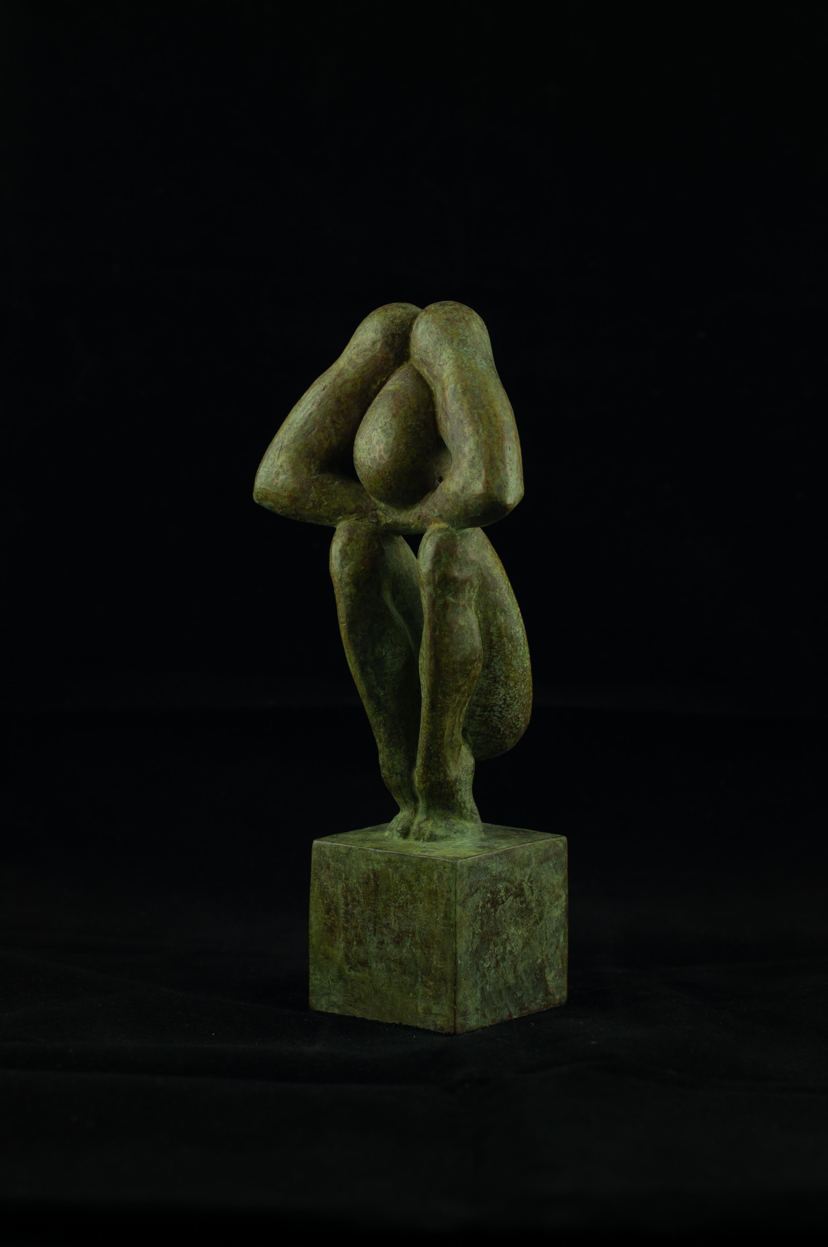 "The man without a rod №7" Bronze Sculpture 9 x 4 in. Ed. 5/9 by Sergii Shaulis

9" x 4" x 2.5'' inch 
Weight: 8 lbs

"The man without a rod" series: 
The artist spent almost ten years of his life in the making of this nine-piece series. It is an