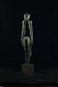 "The man without a rod №A" Bronze Sculpture 16 x 3 in. Ed. 5/5 by Sergii Shaulis