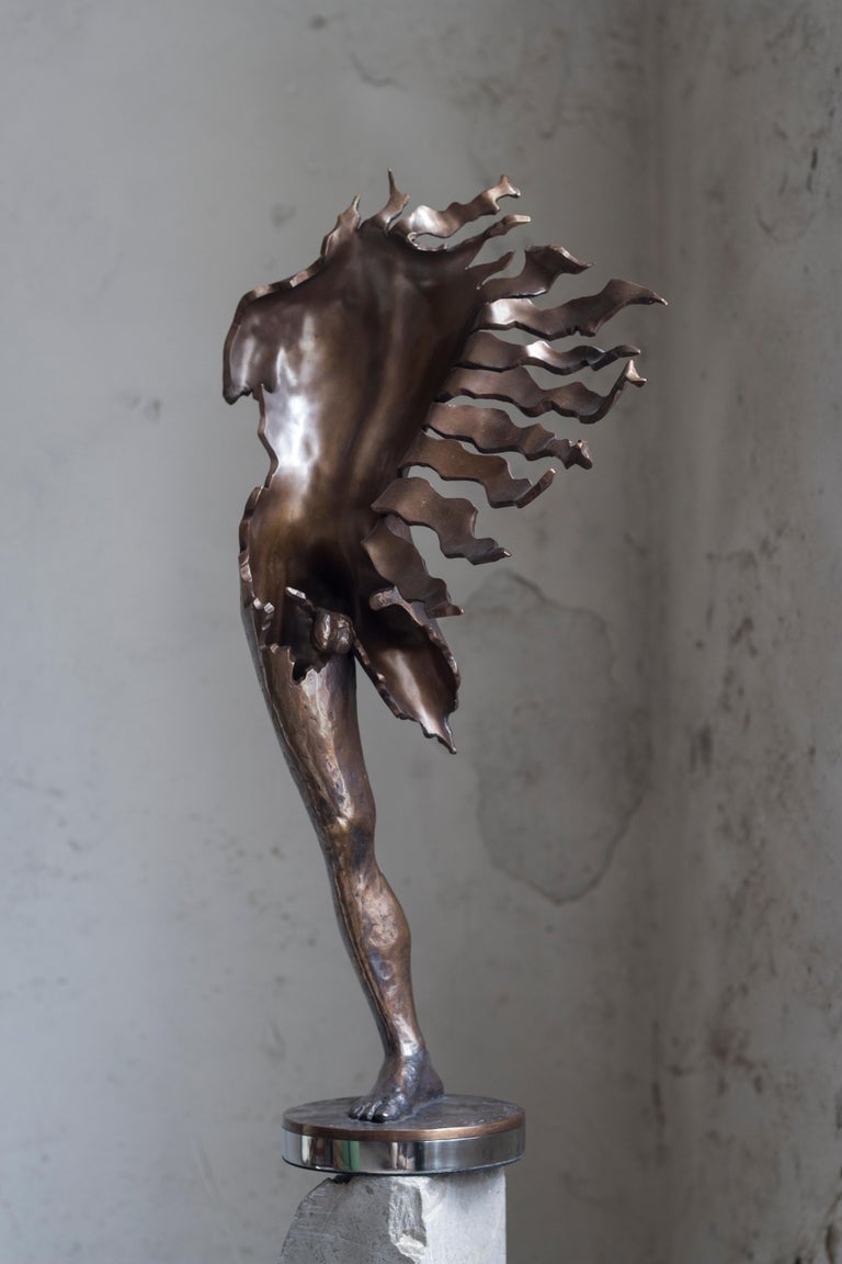 "Wind of Change v.2" Sculpture 19.5" x 9.5" x 5.5" in Ed 1/1 by Sergii Shaulis 

2021
Man. From the Fateful Flowers series
Approximate weight 14 lbs 

ABOUT ARTIST 
Born on 27 May 1985 in Kharkiv, Ukraine. From 2005 to 2011 studied at the Kharkiv