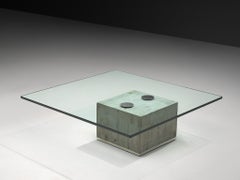 Sergio and Giorgio Saporiti 'Sapo' Coffee Table in Concrete and Glass