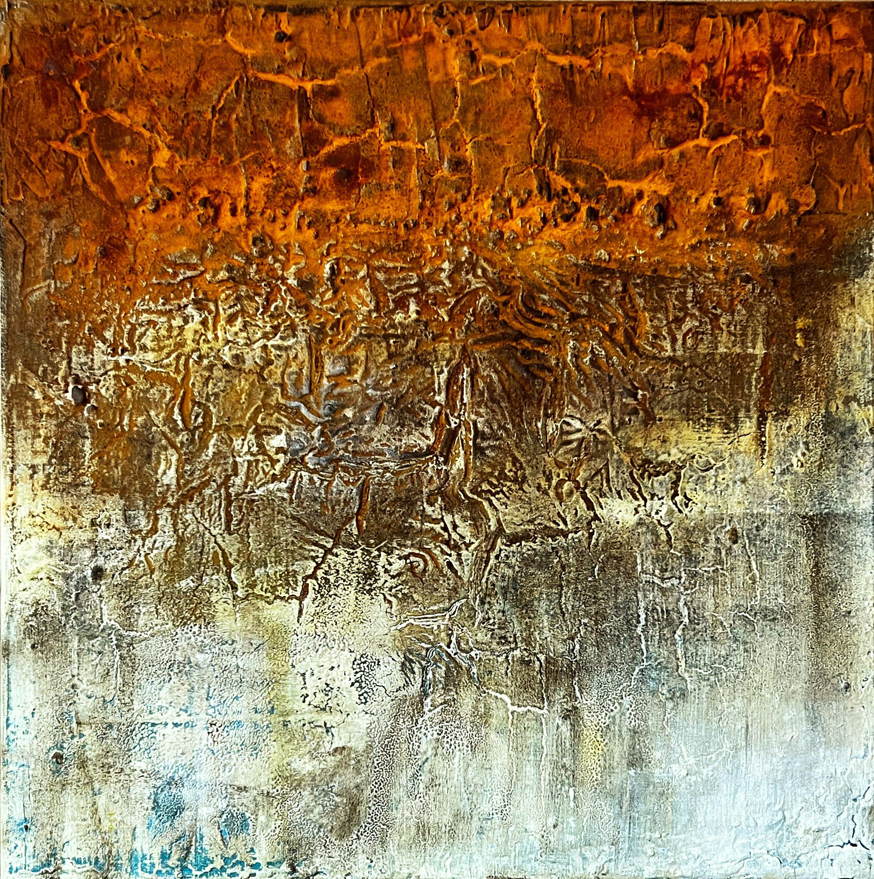 ErosiÃ³n Temporal: Huellas del Pasado, Mixed Media on Canvas - Mixed Media Art by Sergio Aranda