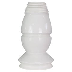 Sergio Asti BBK Vase in White Enameled Ceramic Dated in 1980s Author's Proof