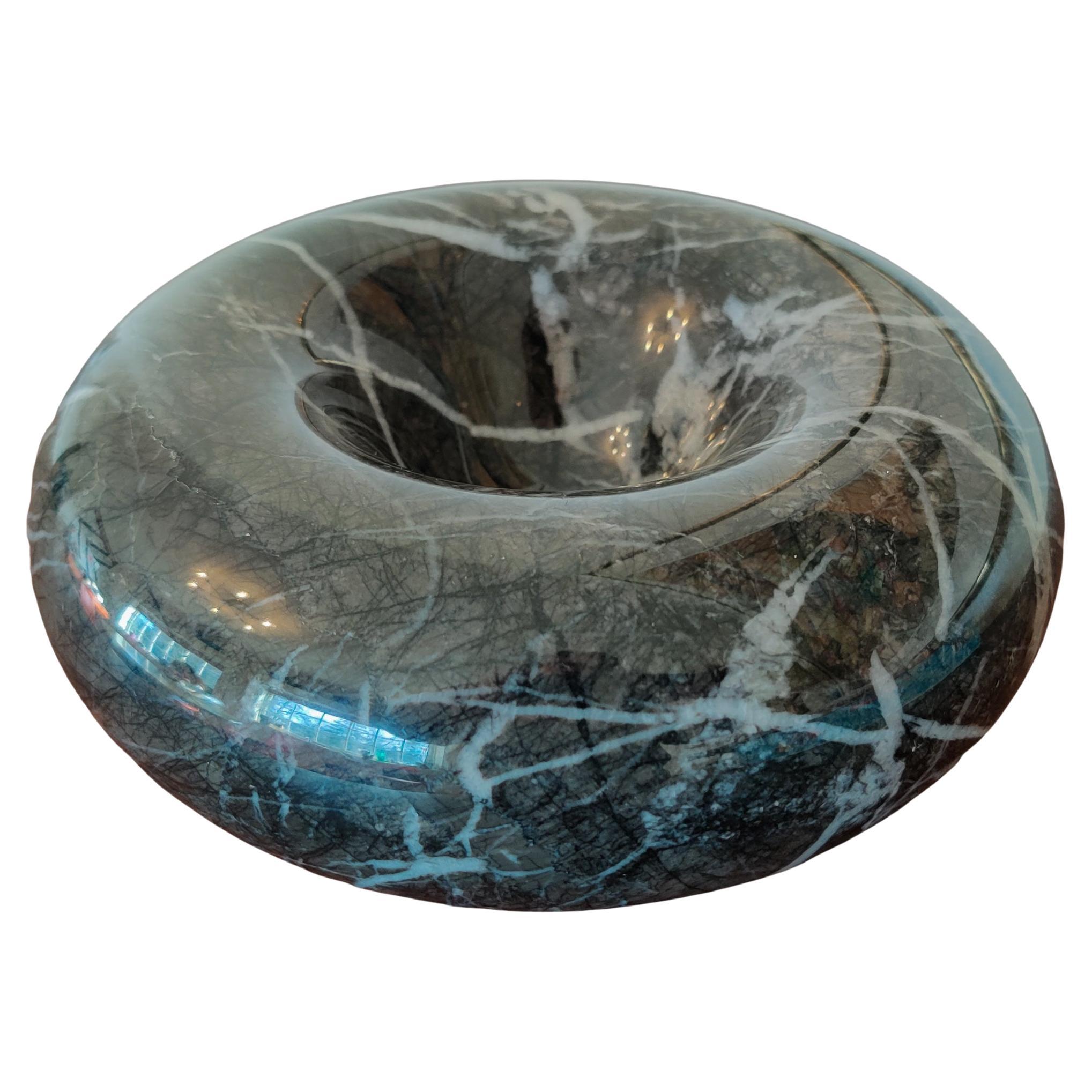 Sergio Asti Black & White Veined Marble Bowl for Up & Up