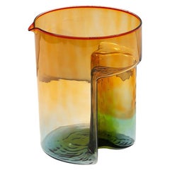 Carafe multicolore en verre soufflé Sergio Asti pour VeArt, 1975