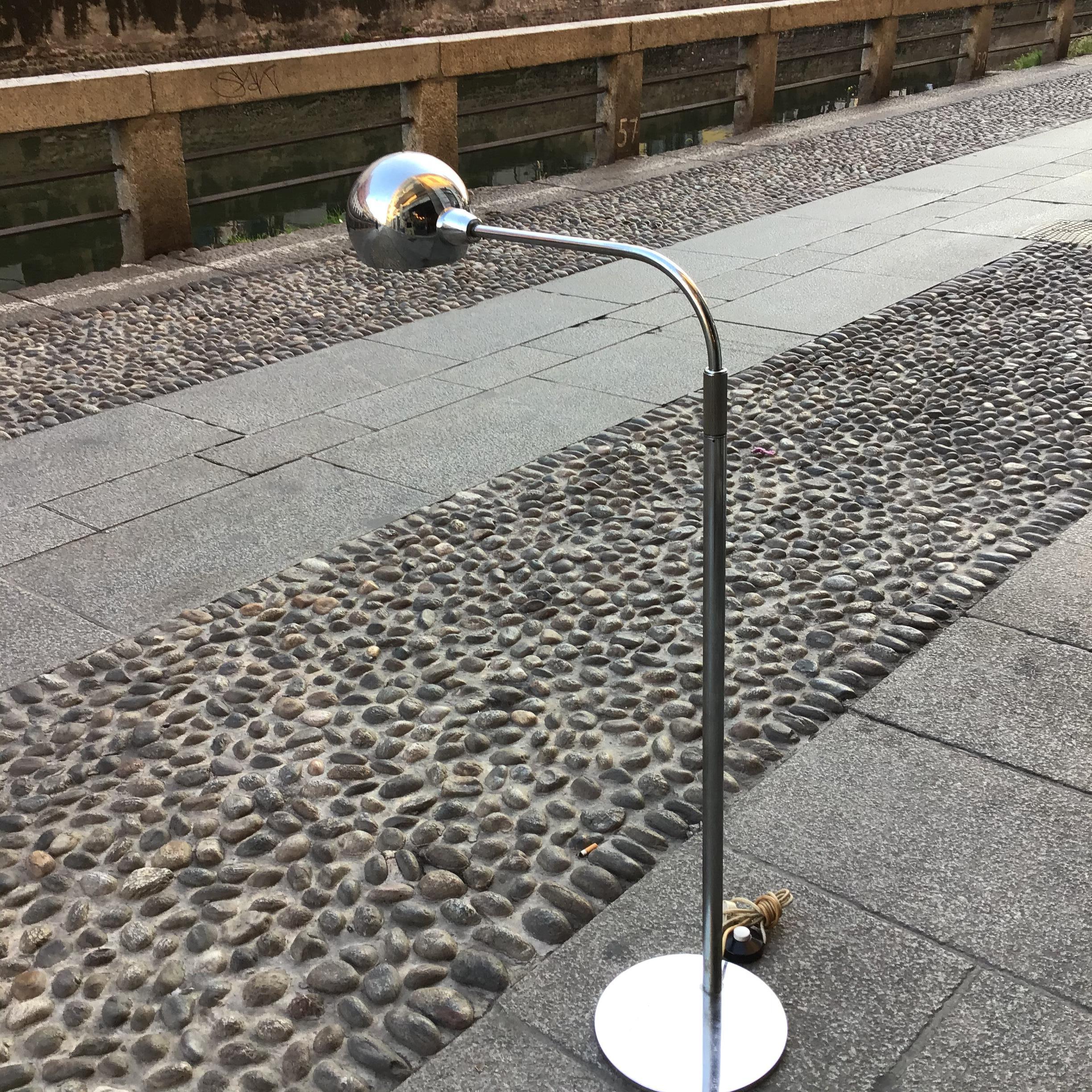 Sergio Asti Candle Floor Lamp 1960 Metal Chrom Italy For Sale 1