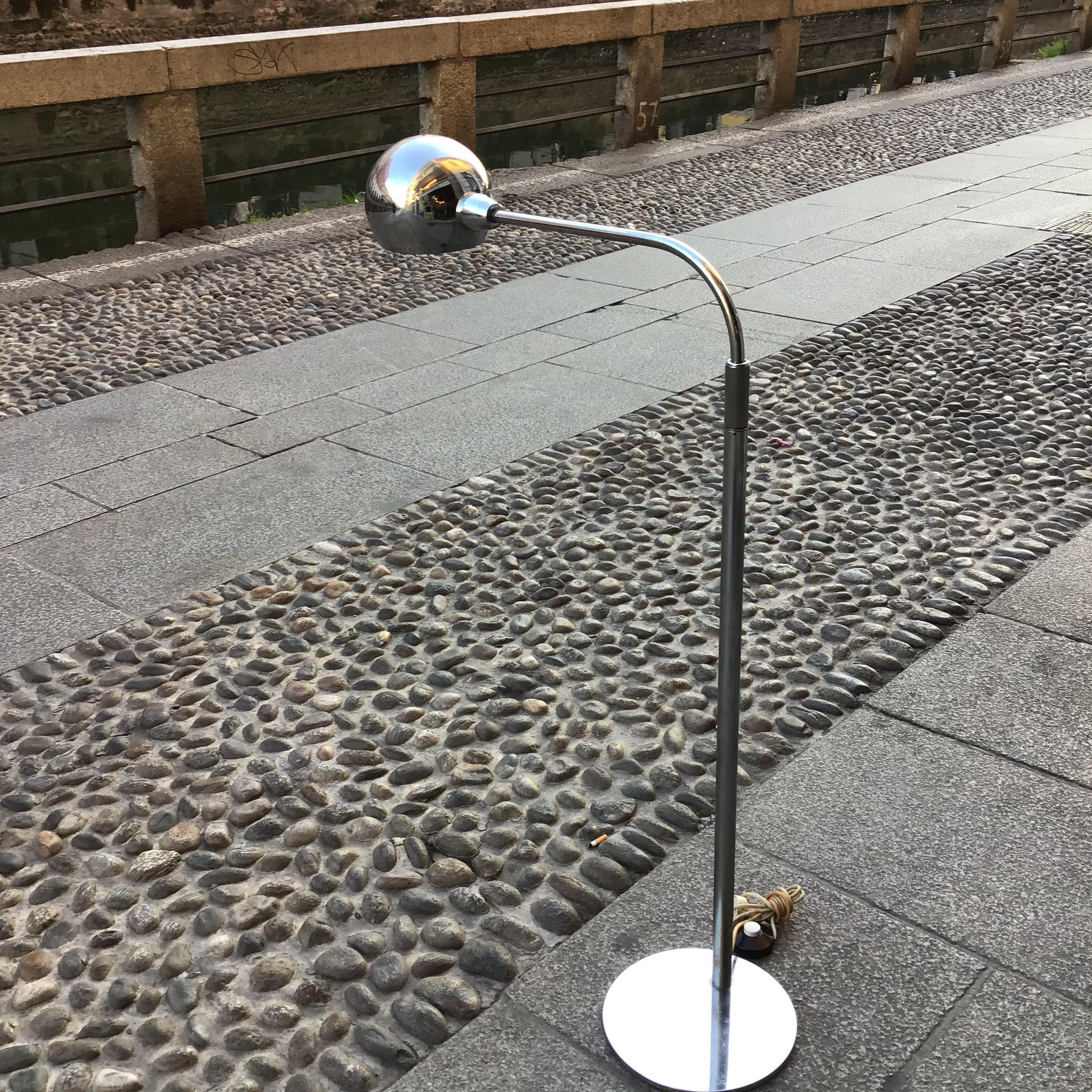 Sergio Asti Candle Floor Lamp 1960 Metal Chrom Italy For Sale 2