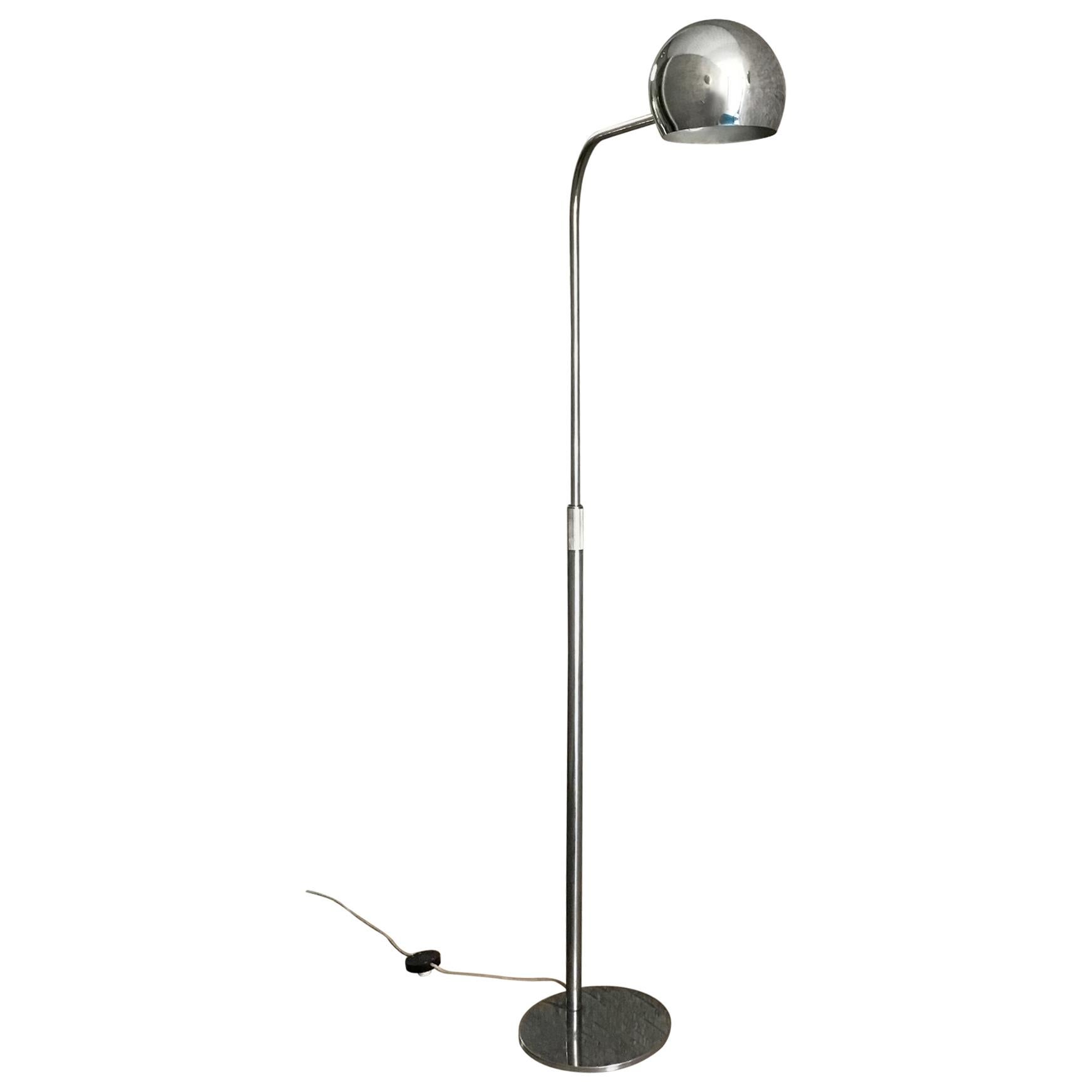Sergio Asti Candle Floor Lamp 1960 Metal Chrom Italy For Sale