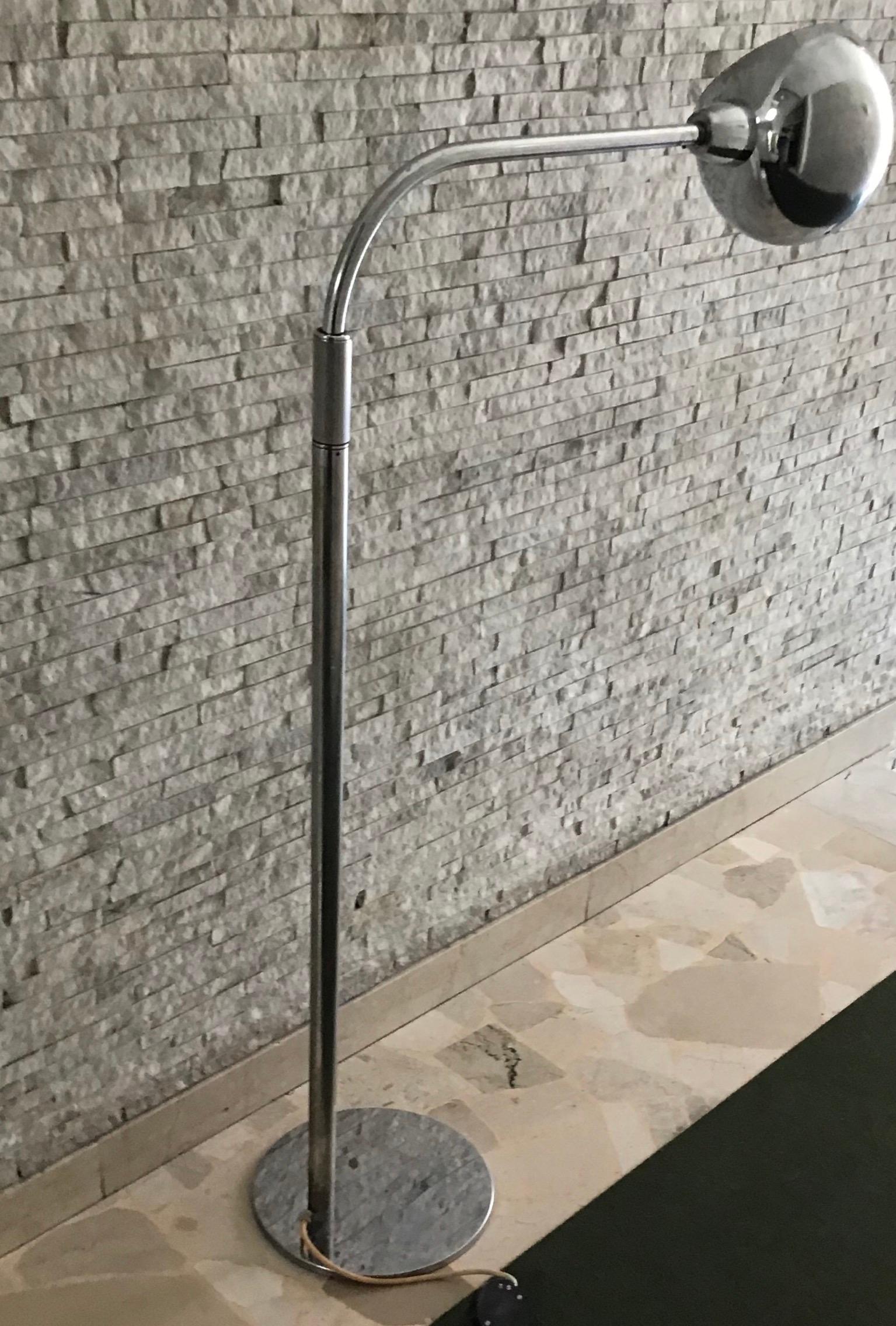 Sergio Asti Candle Floor Lamp 1960 Metal Chrom Italy For Sale 2