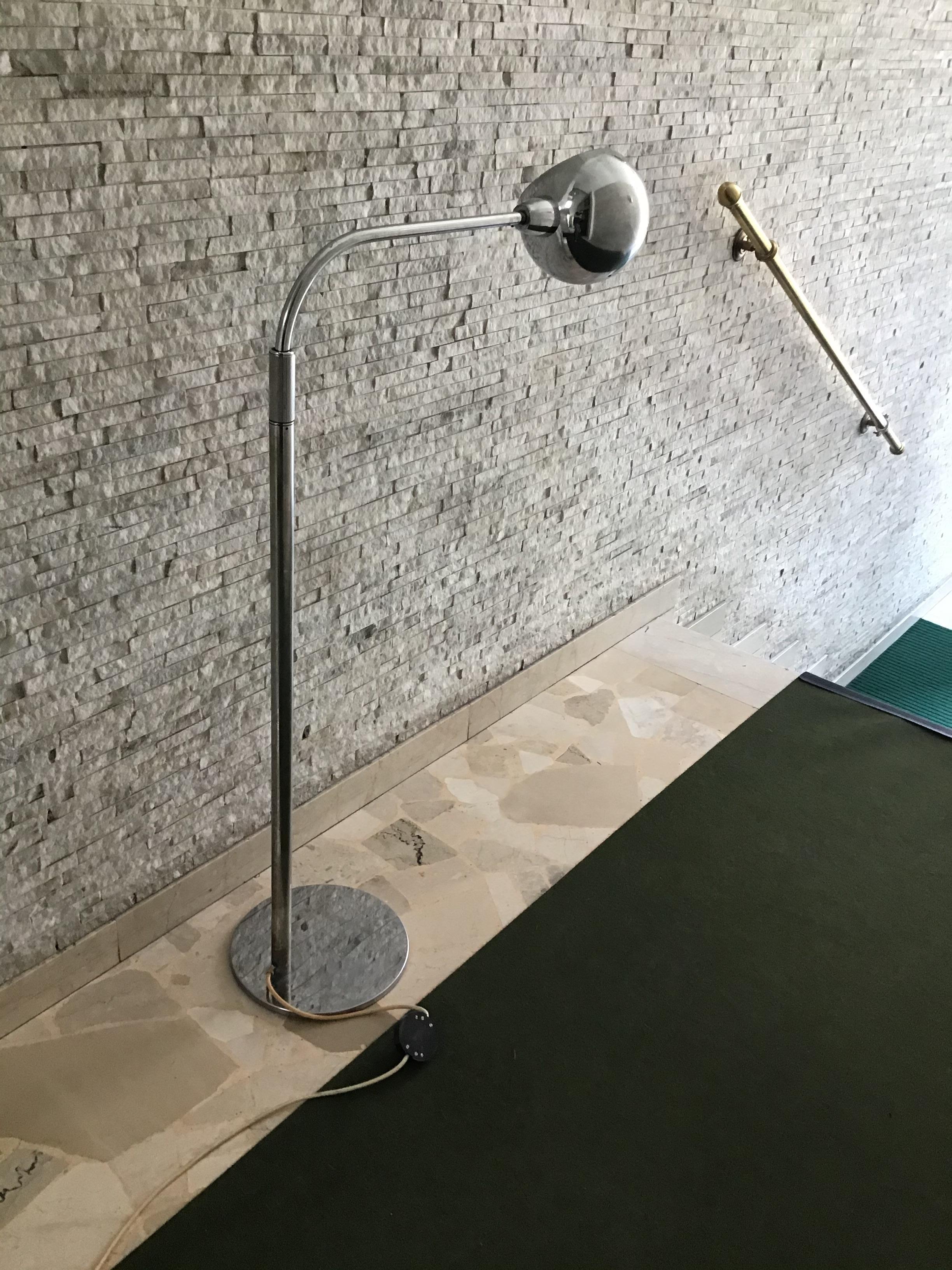 Sergio Asti Candle Floor Lamp 1960 Metal Chrom Italy For Sale 3