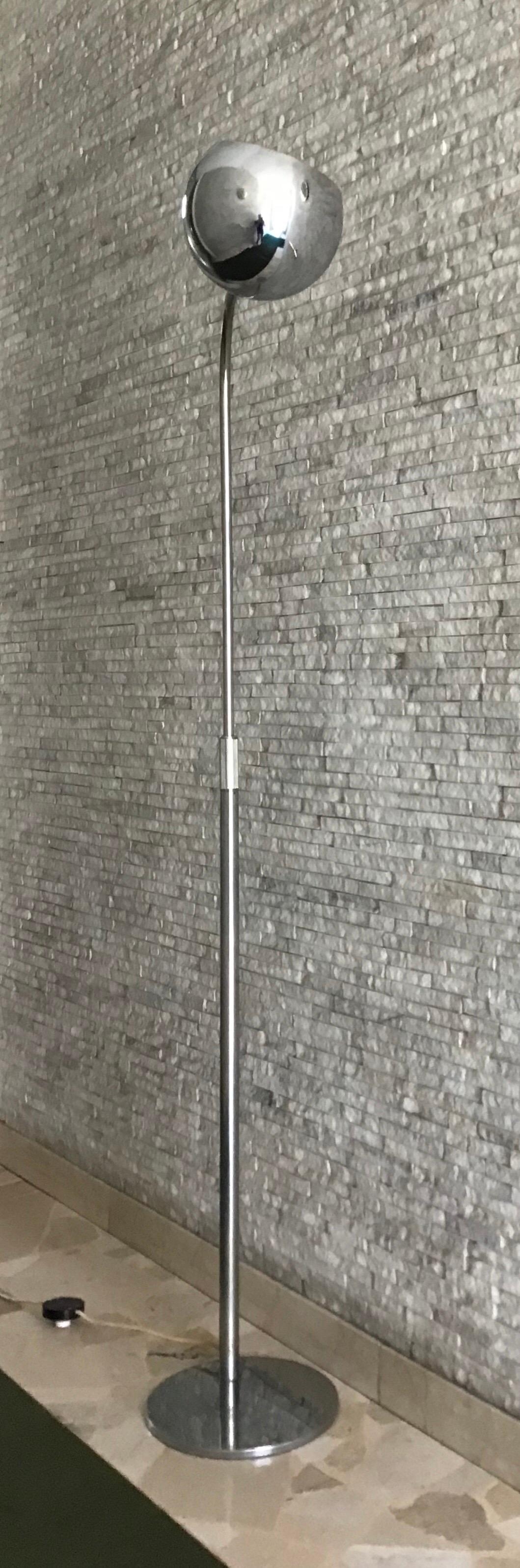 Other Sergio Asti Candle Floor Lamp 1960 Metal Chrom Italy For Sale