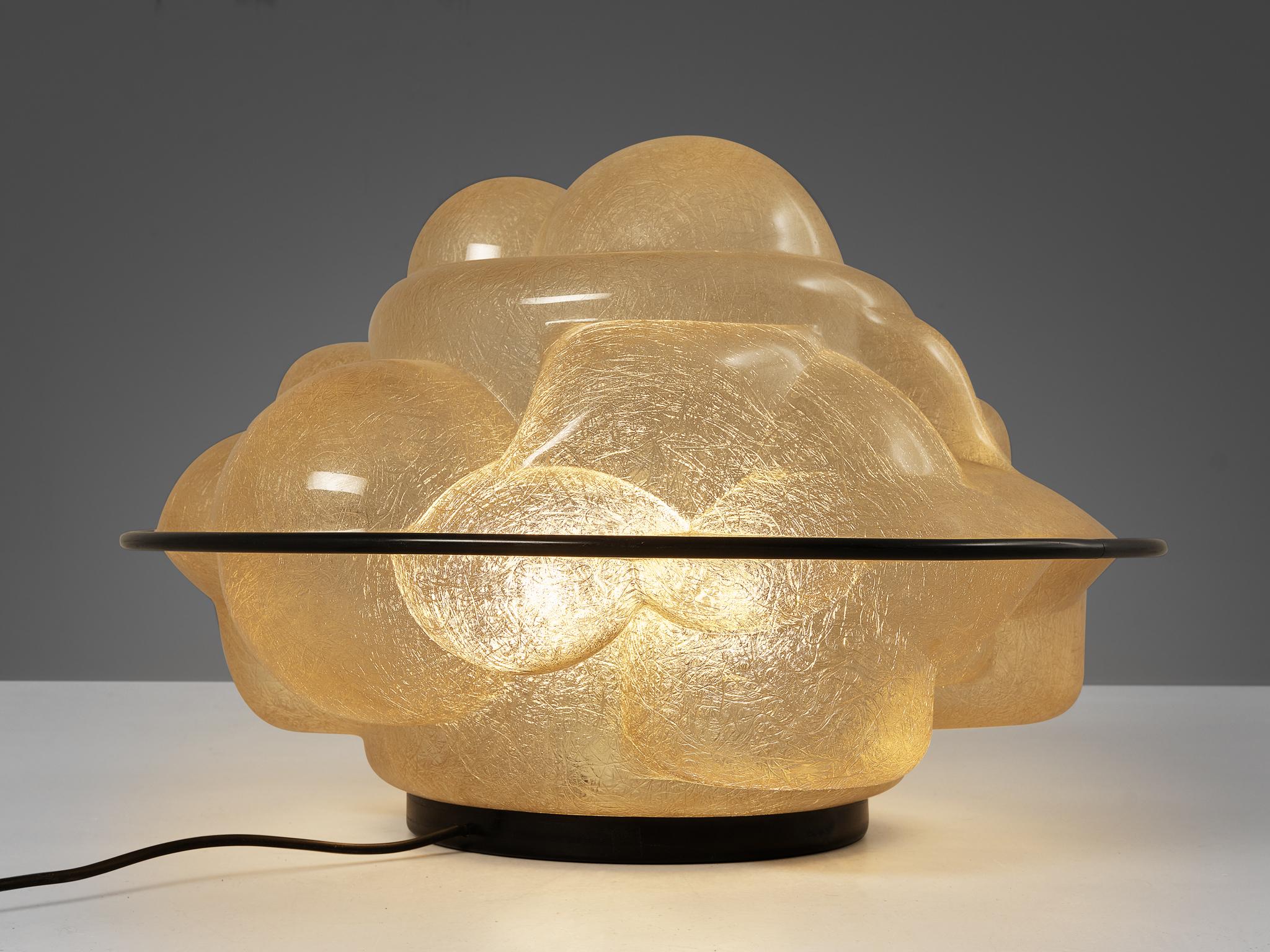 Sergio Asti for Martinelli Luce, ‘Profiterole’, floor or table lamp, model ‘640’, fiberglass, plastic, Lucca, Italy, early edition, 1968

A captivating fusion of both functionality and artistic expression, the Profiterole lamp, crafted by the
